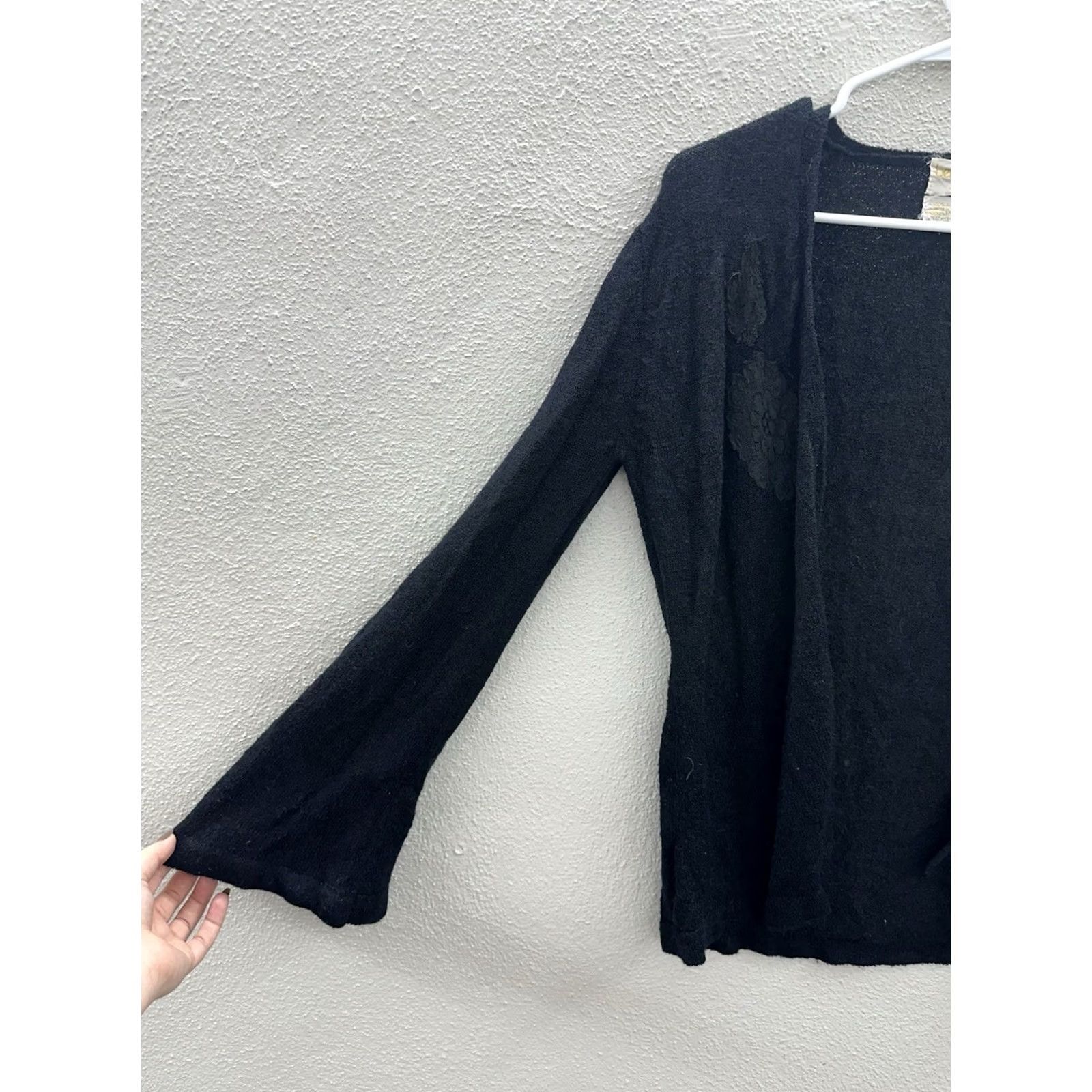 Vintage VINTAGE Beldoch Cardigan Womens Large Black Open Front VTG Size L / US 10 / IT 46 - 3 Thumbnail