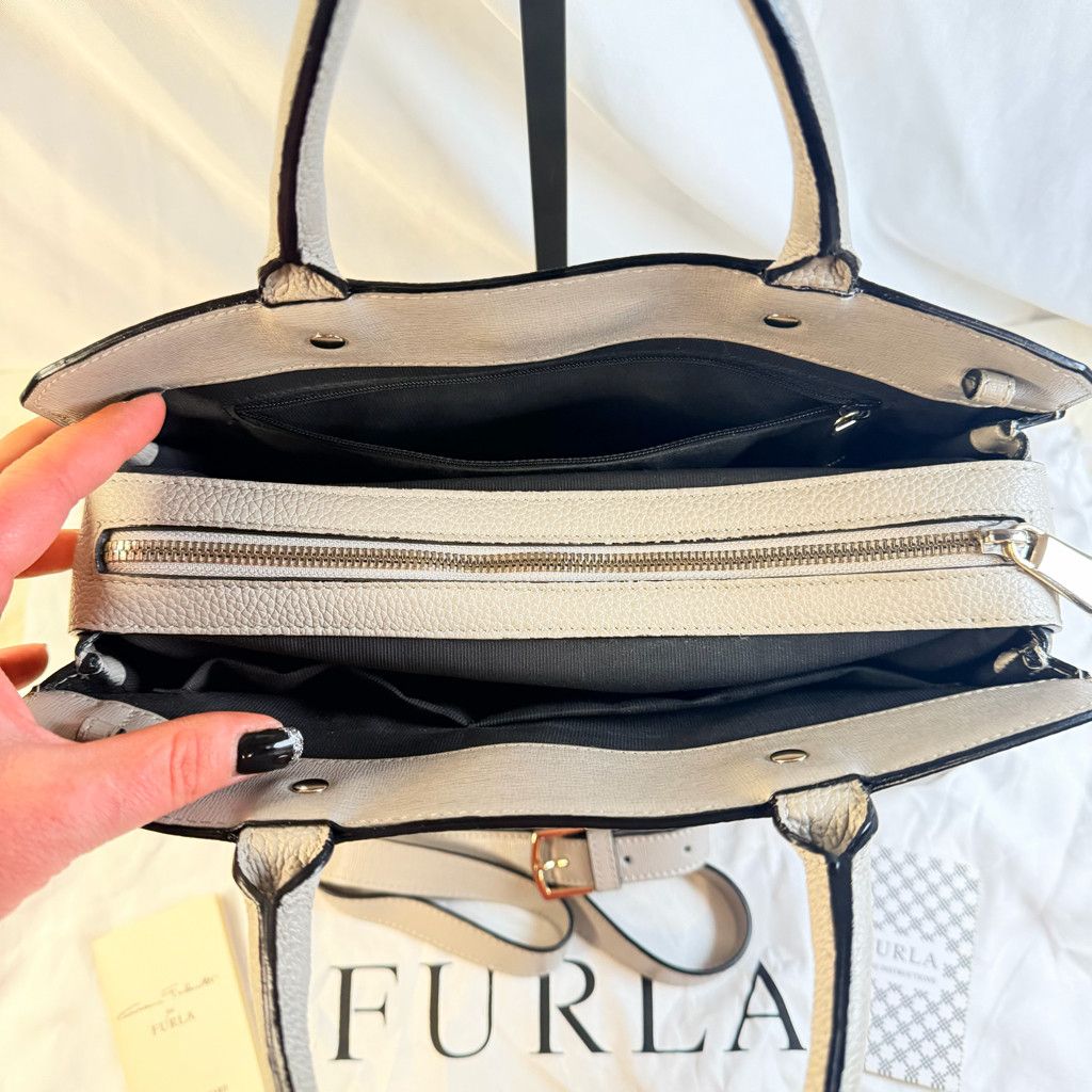 Furla Furla Satchel - Dove Grey/White - NEW w/ Dust Bag & COA Size ONE SIZE - 8 Thumbnail
