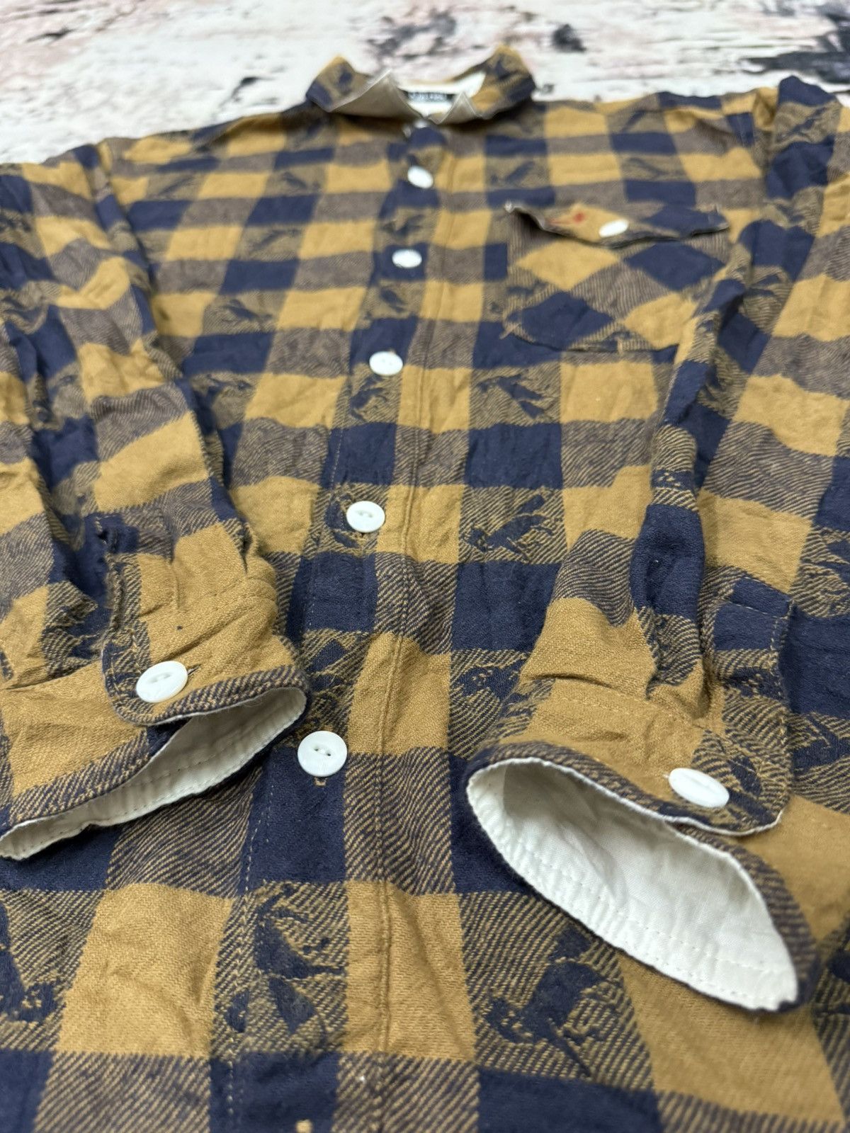 Issey Miyake Ne-Net Chekered Flanel Long Shirt Button Up Size M / US 6-8 / IT 42-44 - 7 Thumbnail