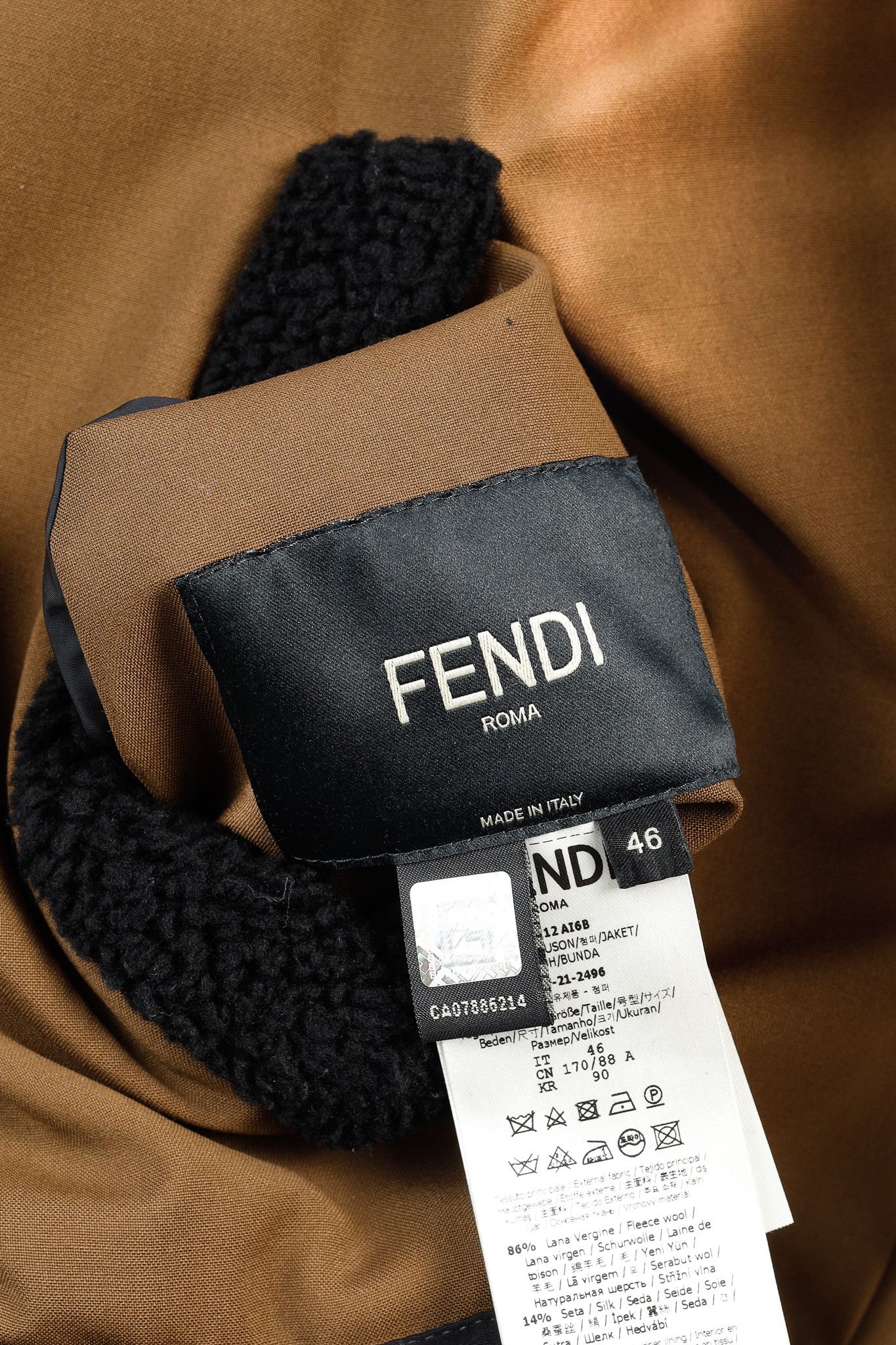 Fendi Fendi Reversible Black Wool Fleece & Brown Patchwork Jacket Size US S / EU 44-46 / 1 - 17 Thumbnail
