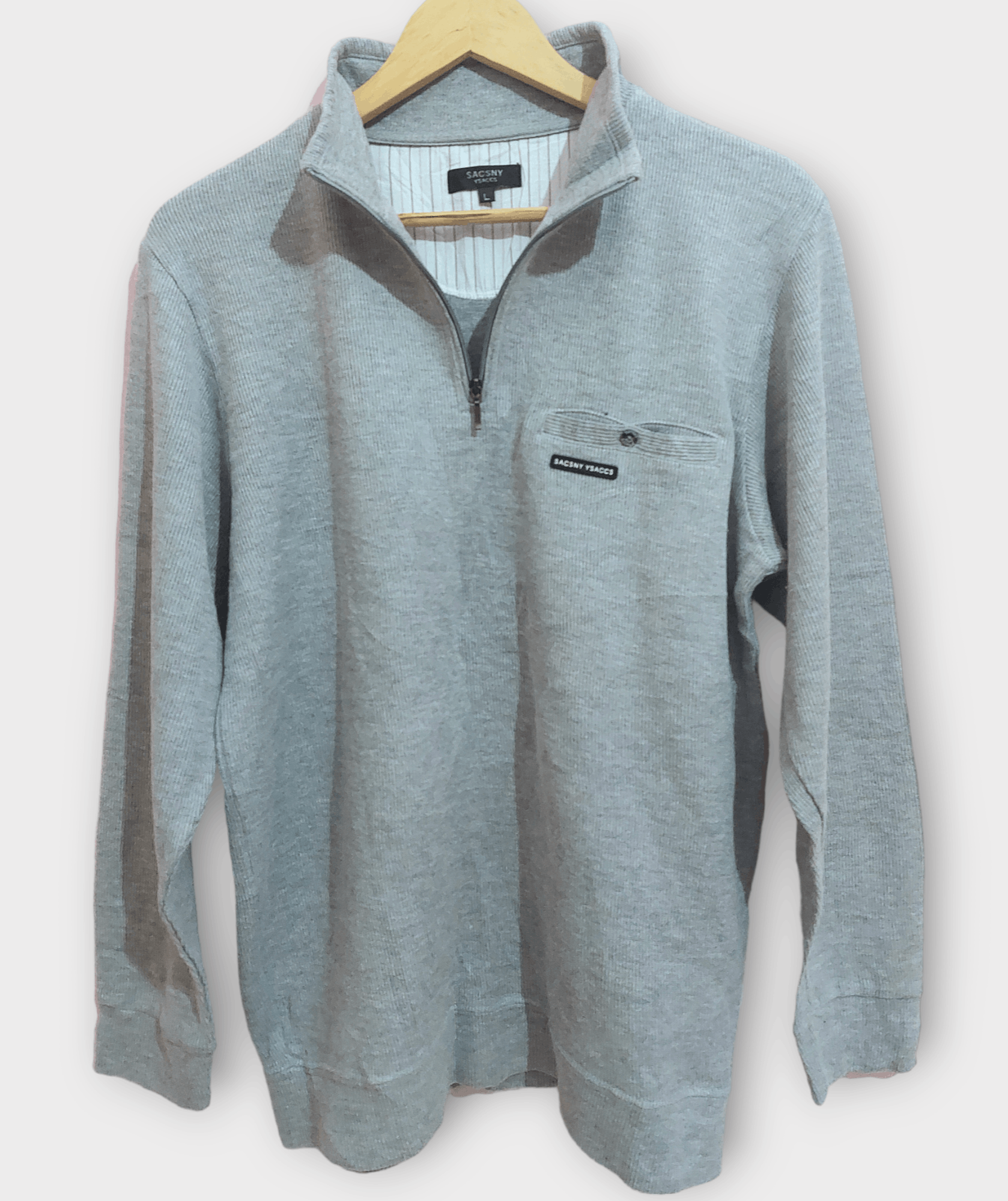 image of Y'saccs Yohji Yamamoto Long Sleeve in Grey, Men's (Size Large)