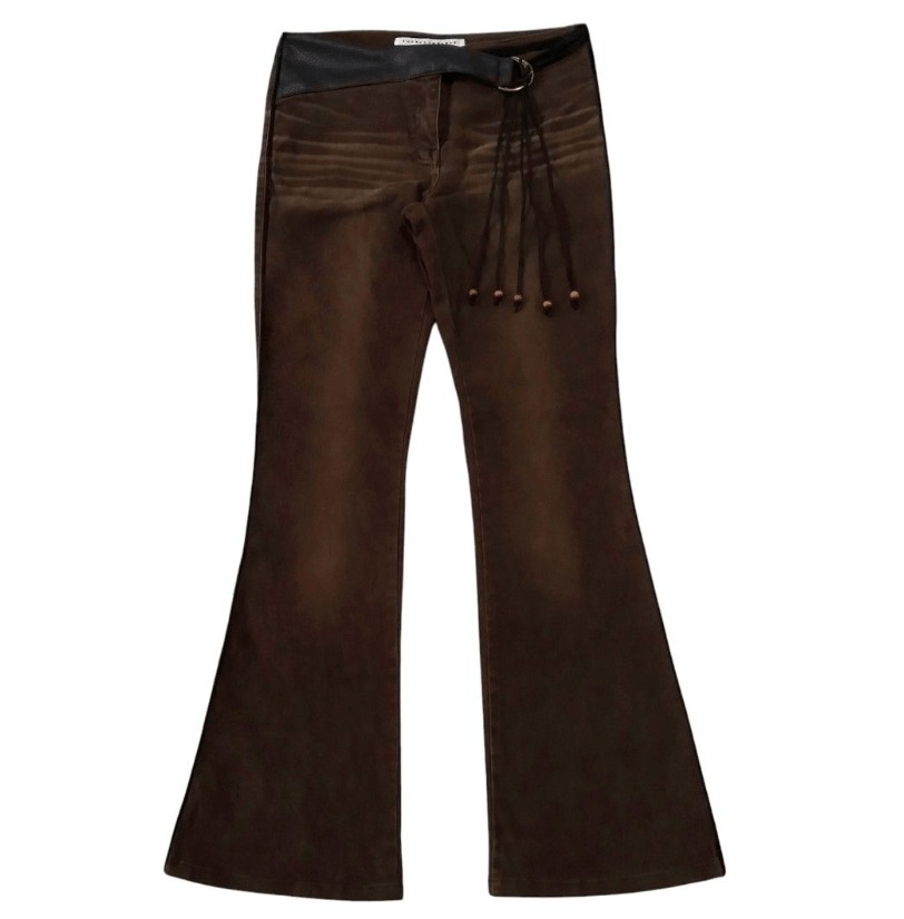 Issey Miyake Sunao Kuwahara Flare Suede Velved Pants By Issey Miyake Size US 30 / EU 46 - 1 Thumbnail