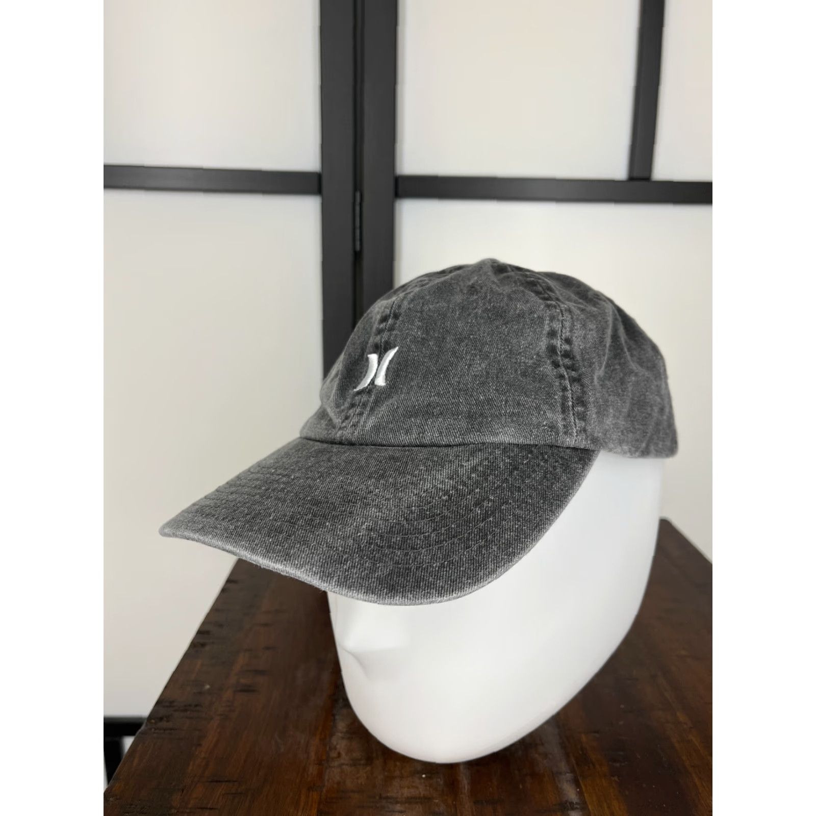 Hurley Hurley Hat Cap Snap Back Adult One Size Gray Denim Look 100% Cotton Skate Twill Size ONE SIZE - 4 Thumbnail
