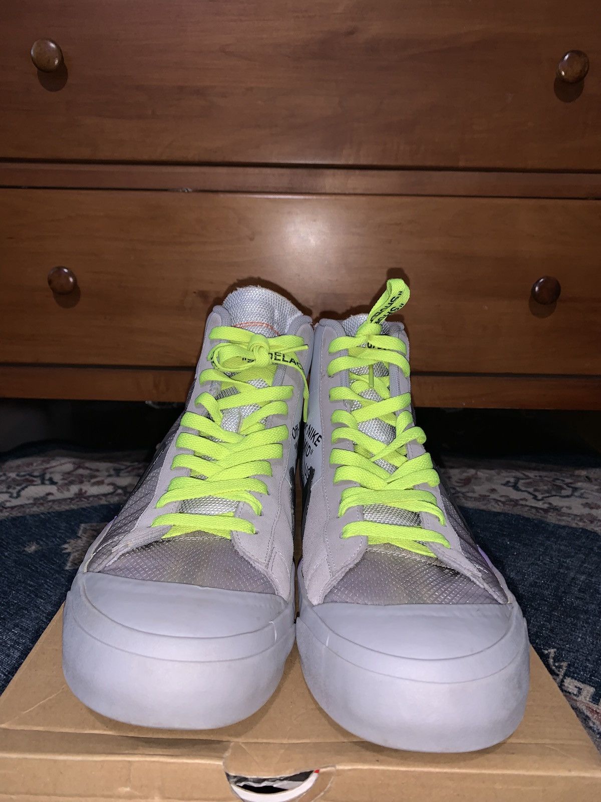 Nike 2018 Nike Blazer Mid Off-White Wolf Grey Serena Queen Size US 11.5 / EU 44-45 - 3 Thumbnail