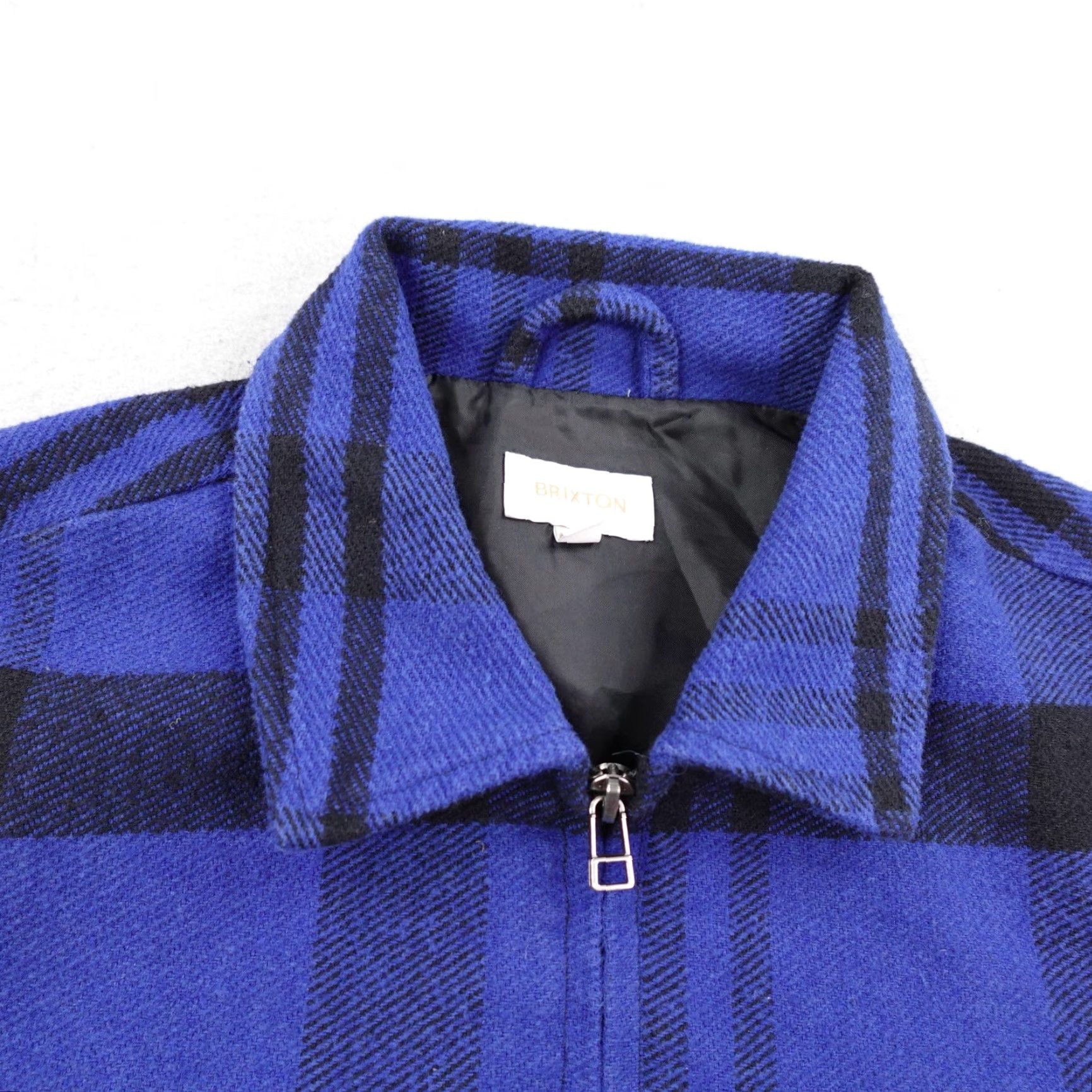 Brixton Brixton Jacket Mens Small Blue Black Plaid Full Zip Up Bomber Coat Lined Skater Size US S / EU 44-46 / 1 - 2 Thumbnail