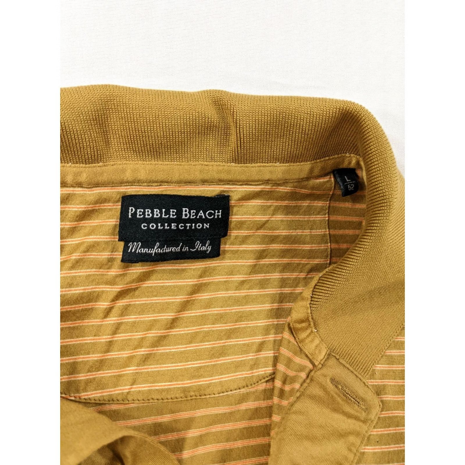 Vintage VINTAGE Pebble Beach Collection Polo Shirt Mens Large Short Sleeve Striped Made Italy Size US L / EU 52-54 / 3 - 4 Thumbnail