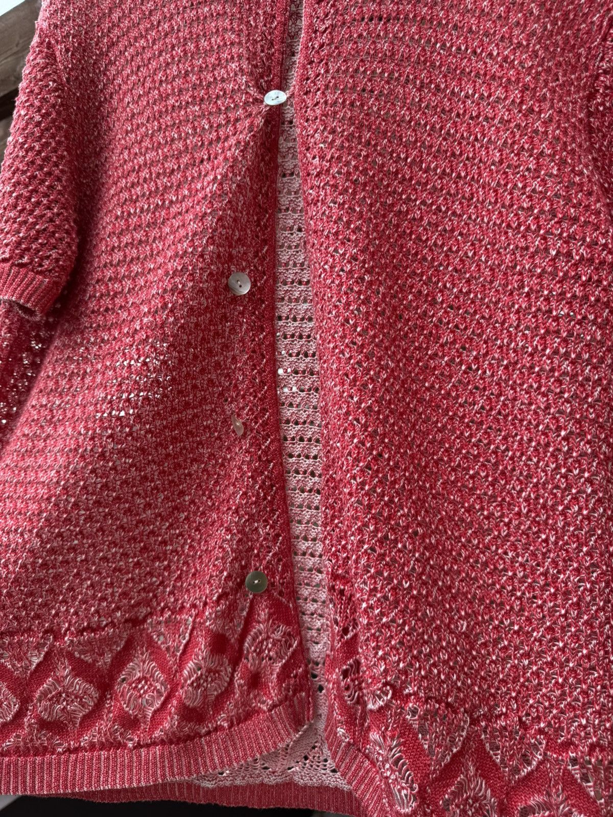 Bode BODE Duotone Lace Shirt - Red - great condition Size US M / EU 48-50 / 2 - 8 Thumbnail
