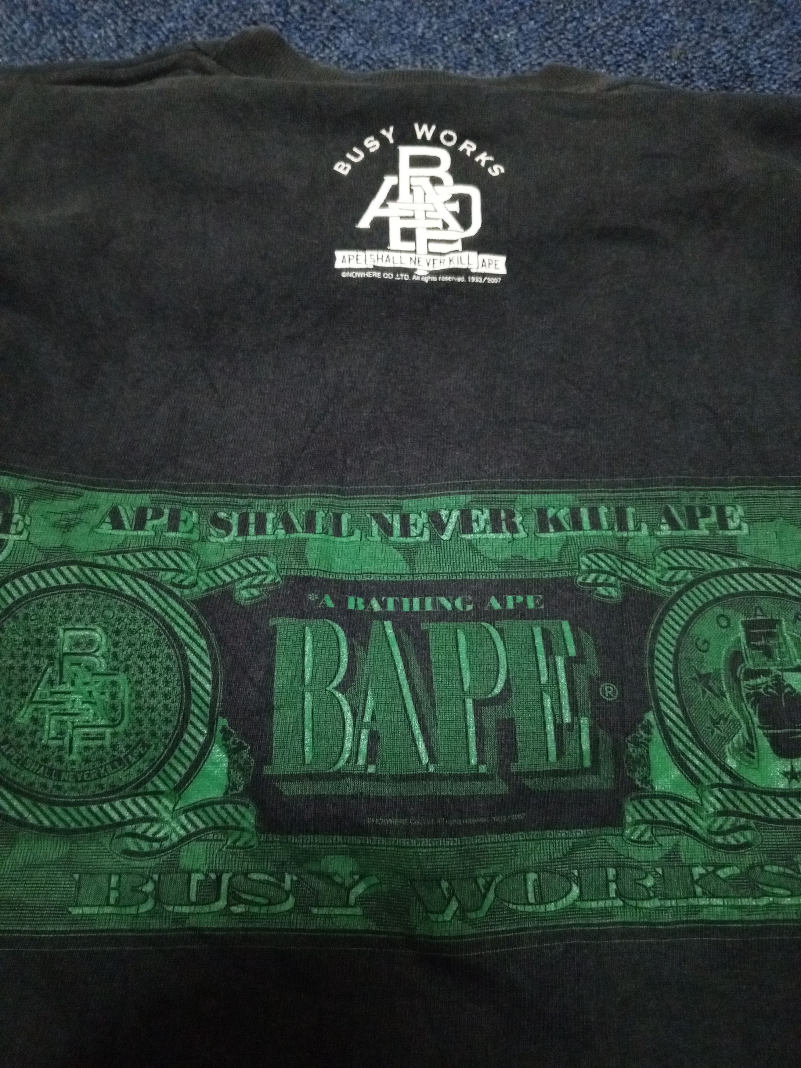 Bape A BATHING APE (APE SHALL NEVER KILL APE Size US S / EU 44-46 / 1 - 11 Thumbnail