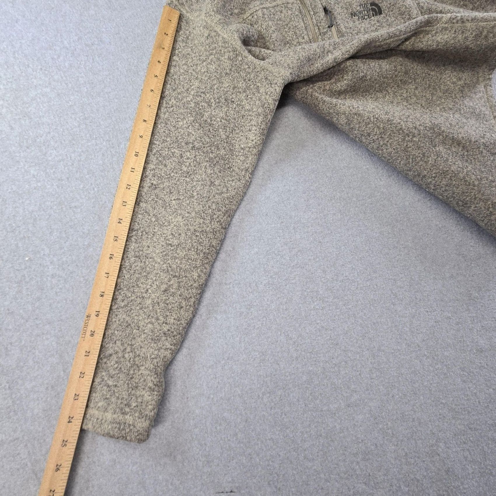 The North Face The North Face Jacket Mens S Beige Flecked Fleece Full Zip Lined Pockets Size US S / EU 44-46 / 1 - 5 Thumbnail