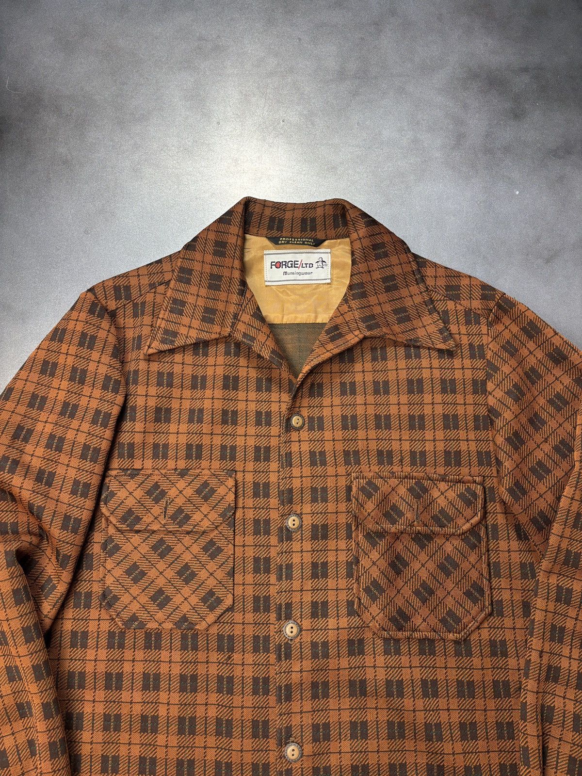 Original Penguin × Sears × Vintage 1970s Polyester Button Up Vintage Munsingwear Plaid Jacket Size US M / EU 48-50 / 2 - 2 Thumbnail