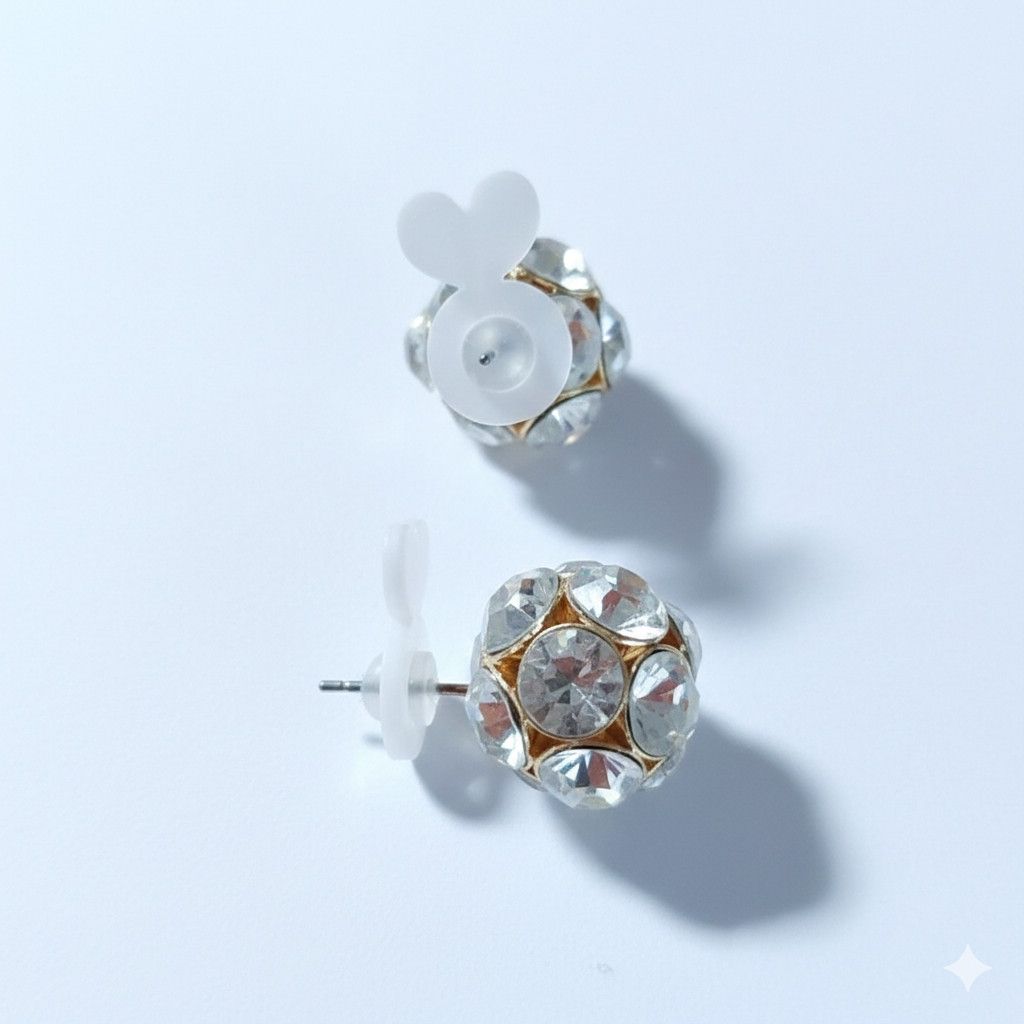 Other Disco Ball 5/8" NEW Earrings Crystal Round Stud Back Sparkle Size ONE SIZE - 9 Thumbnail
