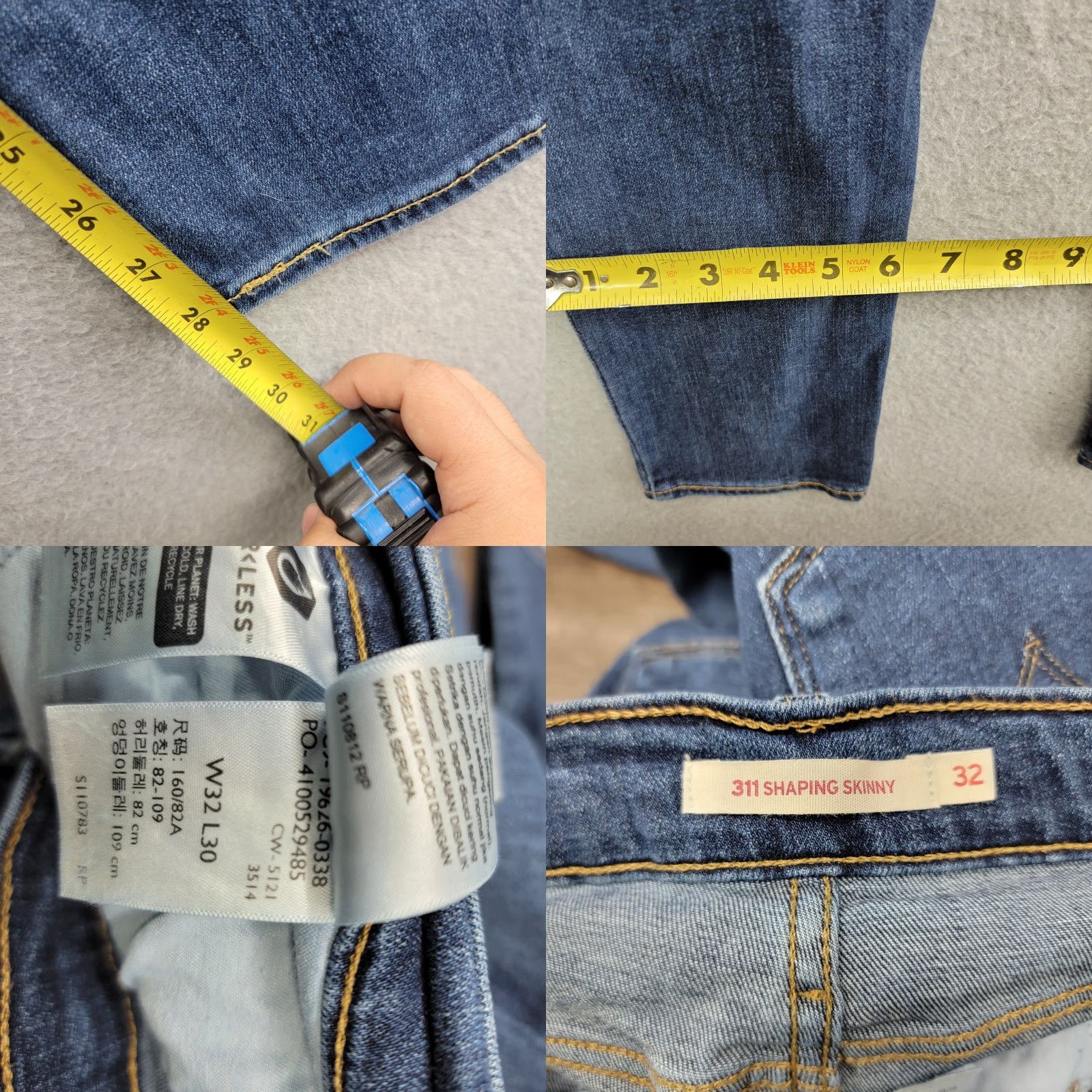 Levi's Levi's 311 Shaping Skinny Jeans Womens 32 Blue Medium Wash High Rise Regular Inseam 29 Comfort Pockets Denim 300 Series Size 24" / US 00 / IT 34 - 9 Thumbnail