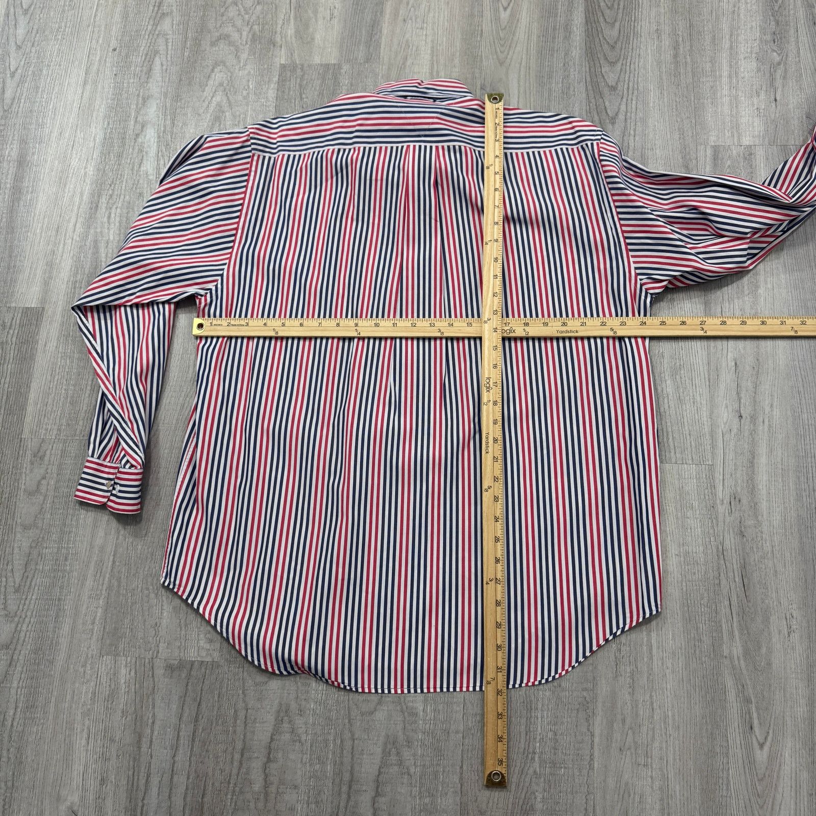 Tommy Hilfiger Vintage Tommy Hilfiger Button Shirt Medium Red Blue Striped Size US M / EU 48-50 / 2 - 6 Thumbnail