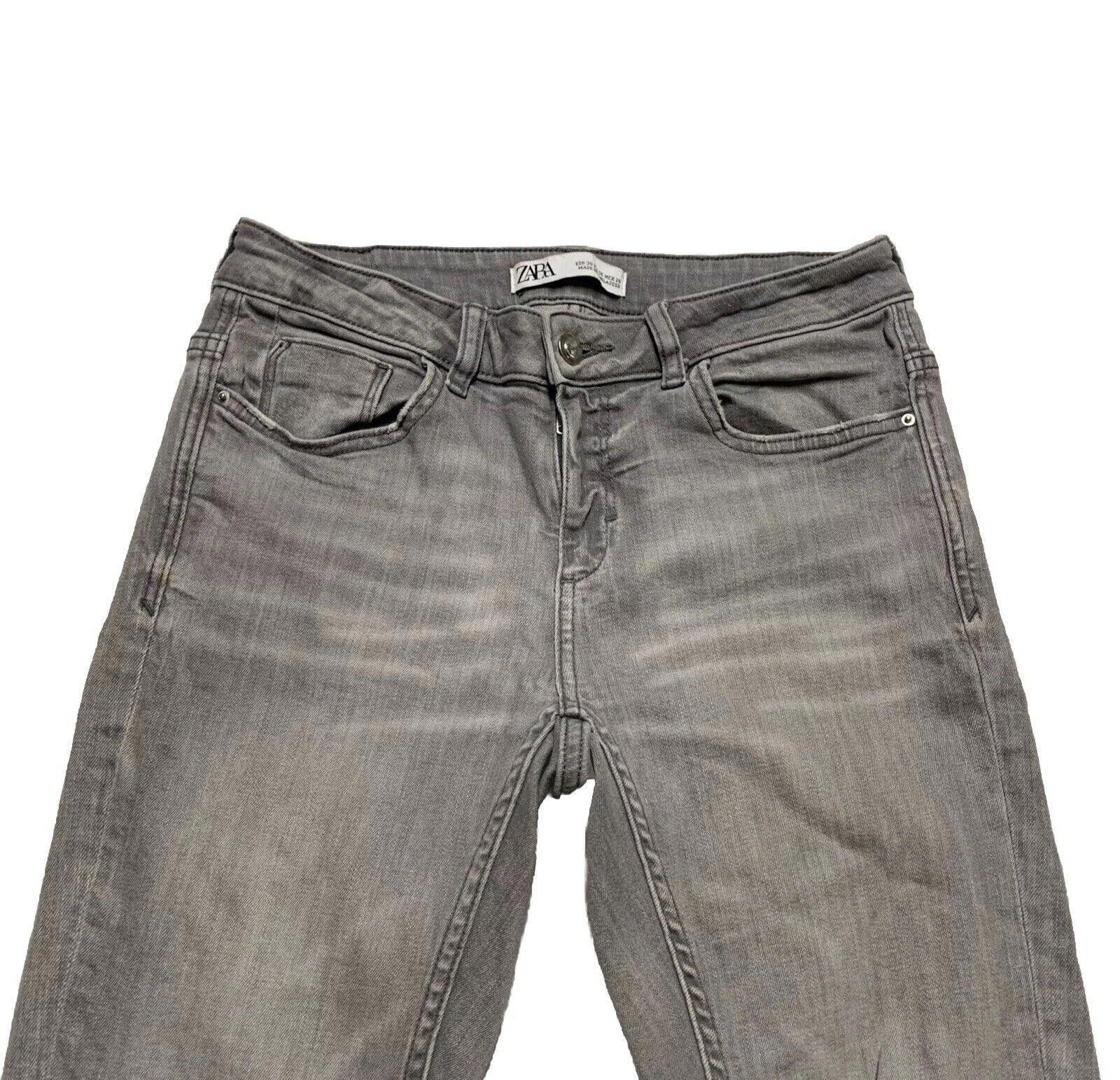 Zara Zara Women's Size 6 Gray Light Wash Skinny Distressed Jeans Size 28" / US 6 / IT 42 - 10 Thumbnail
