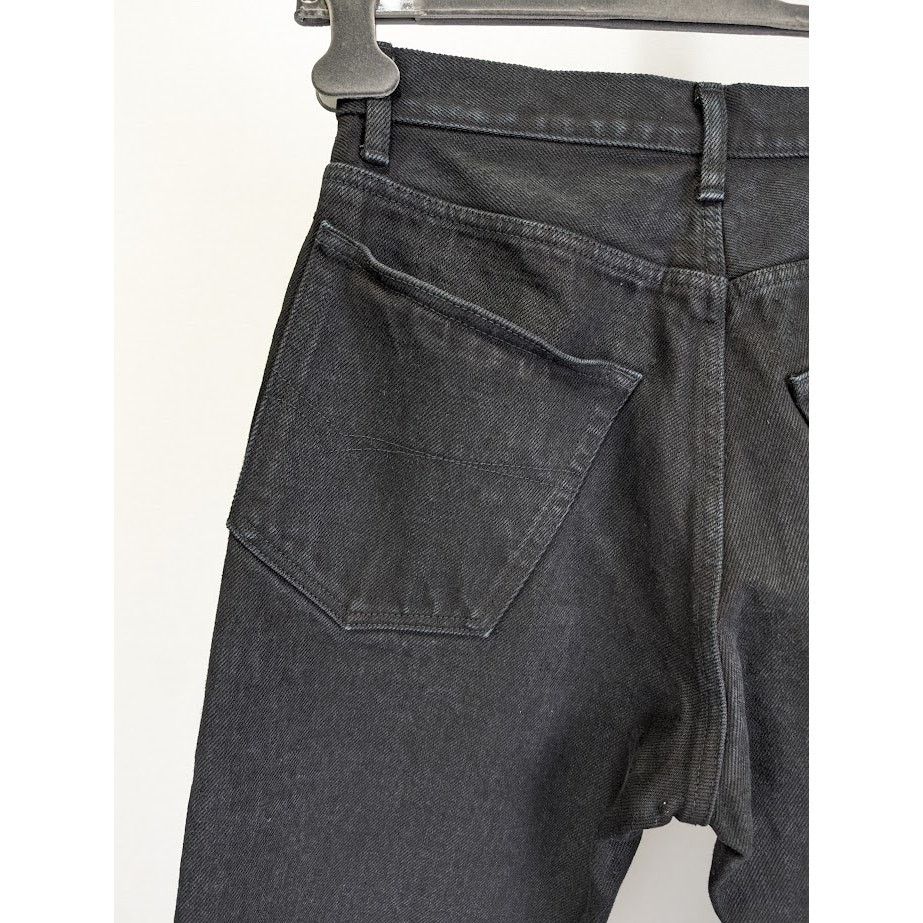 Balenciaga o1rshd1 Japanese Heavy Denim Pants in Pitch Black Size US 31 - 14 Thumbnail