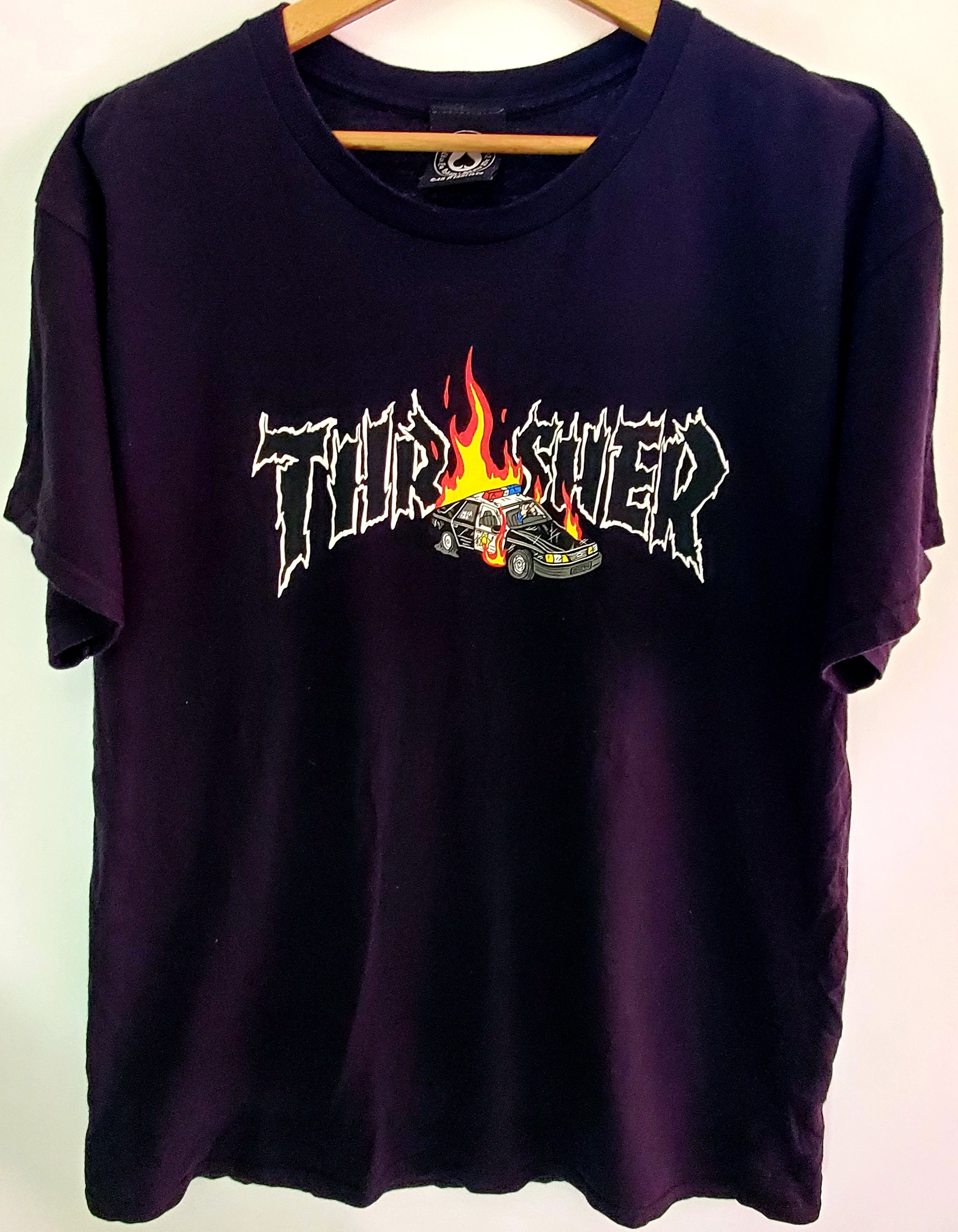 Thrasher × Vintage Vintage Thrasher Cop Car Black Tshirt size L Size US L / EU 52-54 / 3 - 2 Thumbnail