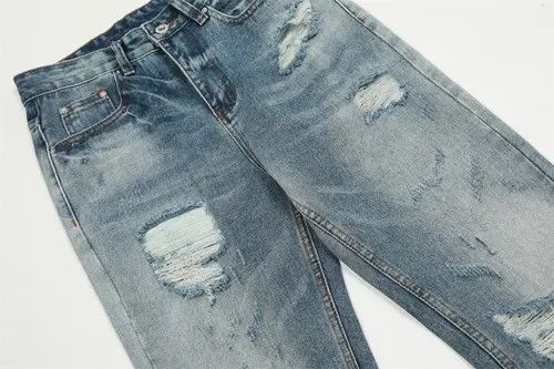 Jean Trendy punk distressed heavy washed ripped flared jeans Size US 32 / EU 48 - 6 Thumbnail