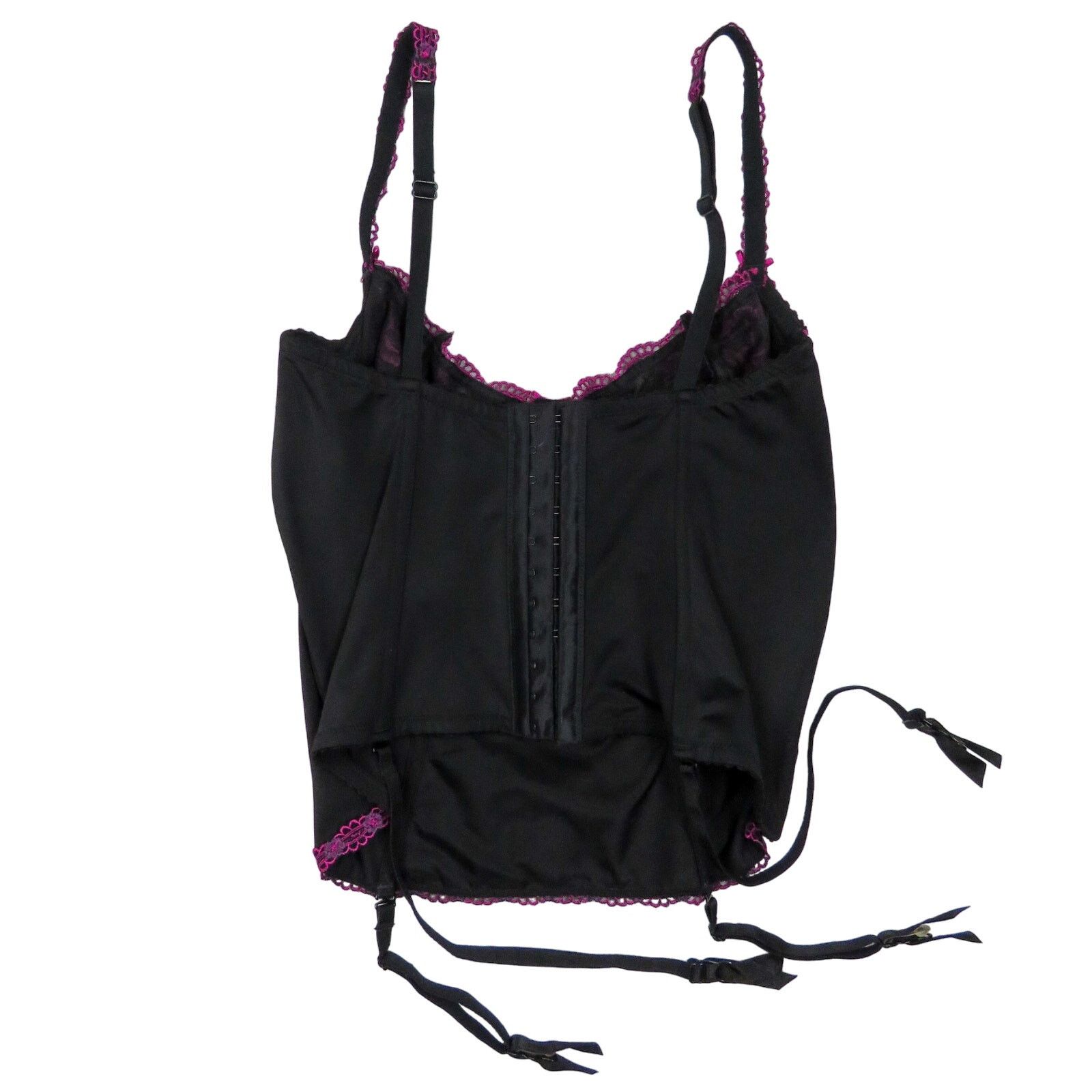 Vintage Y2k The Collection Pink & Black Corset Bustier Top 38C Size M / US 6-8 / IT 42-44 - 5 Thumbnail