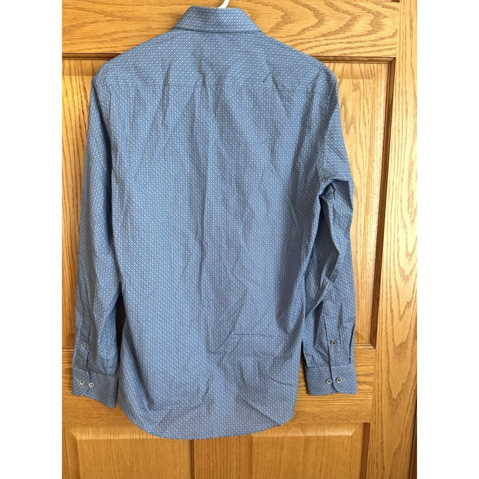 Luchiano Visconti Visconti Mens Shirt Long Sleeve Blue Geometric Dot M Size US M / EU 48-50 / 2 - 2 Thumbnail