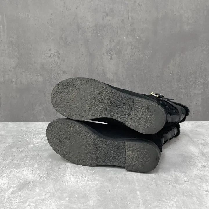 Louis Vuitton Louis Vuitton Black Wool Logo Snow Boots -2508 Size US 6 / IT 36 - 2 Thumbnail