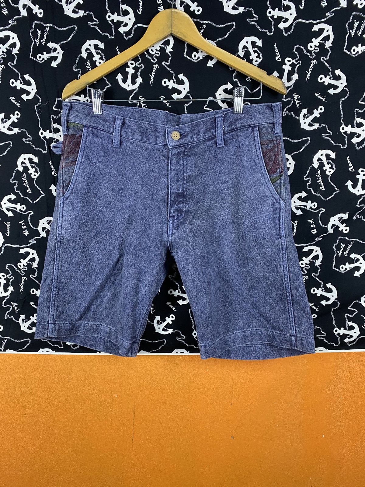 Japanese Brand Vintage Japanese Believer Blue Cotton Shorts Talon Zip Japan Size US 33 - 3 Thumbnail