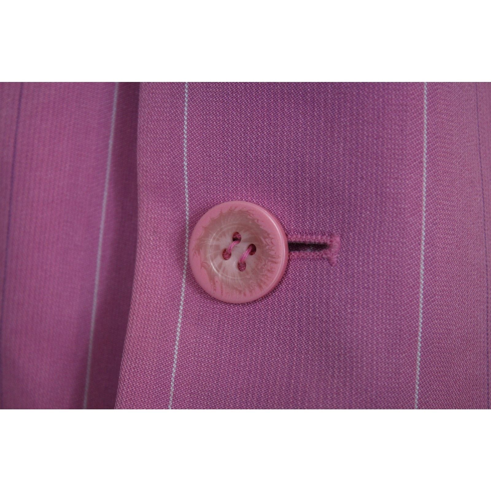 Falcone Vintage Falcone Pink Pinstripe Zoot Suit Mens 58L 46x31 Size 54L - 3 Thumbnail