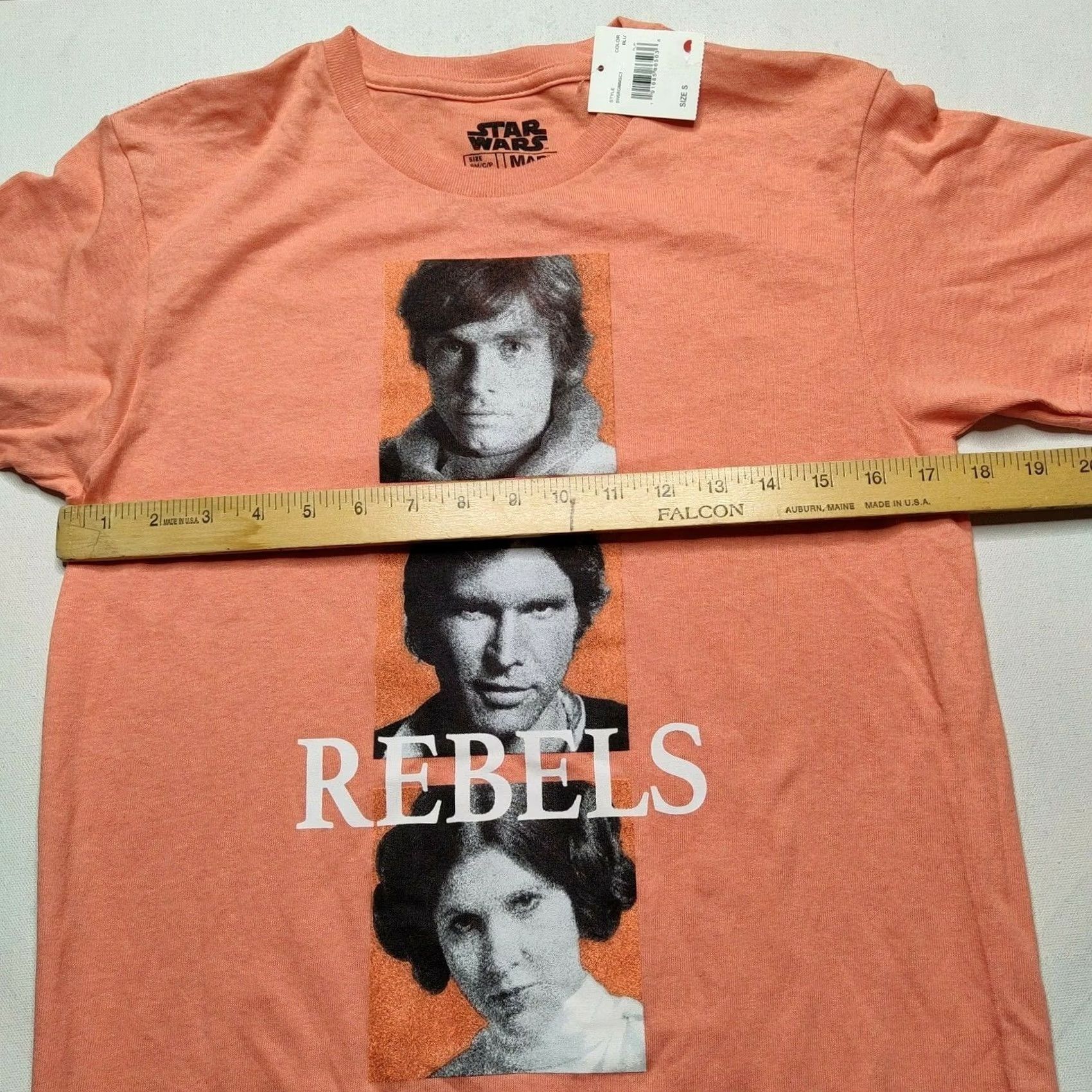 Mad Engine STAR WARS REBELS T-Shirt Men Small Luke Skywalker + Han Solo + Princess Leia NEWColor OrangeLogo100% Cotton Size US S / EU 44-46 / 1 - 7 Thumbnail