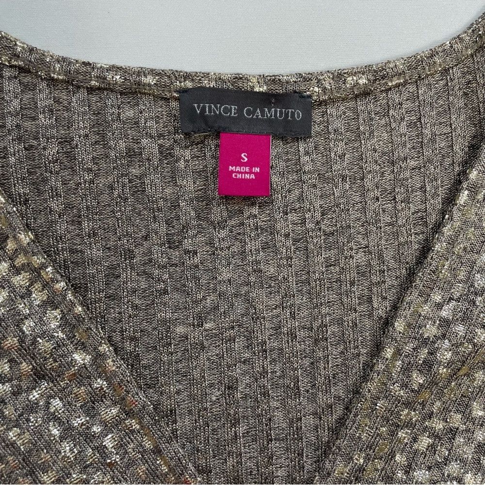 Vince Camuto NWT New $69 Vince Camuto Shimmer Metallic Gold Wrap Long Sl Size S / US 4 / IT 40 - 8 Thumbnail
