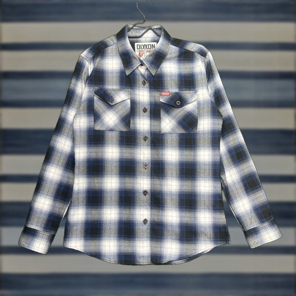 Vintage Dixxon Shirt Mens L Long Sleeve Plaid Button-Down Collared Blue White Flannel The Deadeye Size US L / EU 52-54 / 3 - 1 Thumbnail