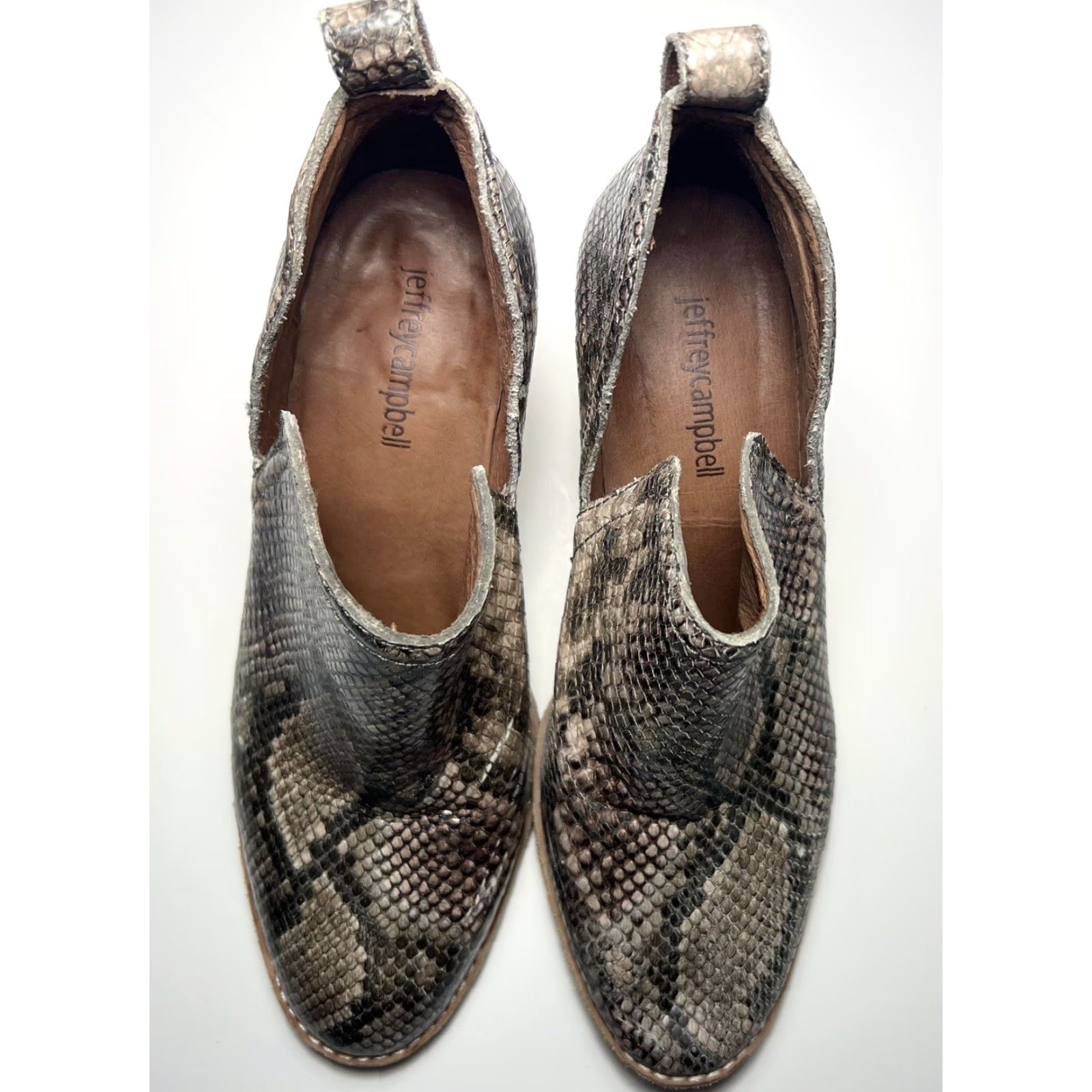 Jeffrey Campbell Jeffrey Campbell Rosalee Bootie Women Gray Snakeskin Leather Bootie 8 US Size Shoe Brand Rosalee 8 Size US 8 / IT 38 - 5 Thumbnail