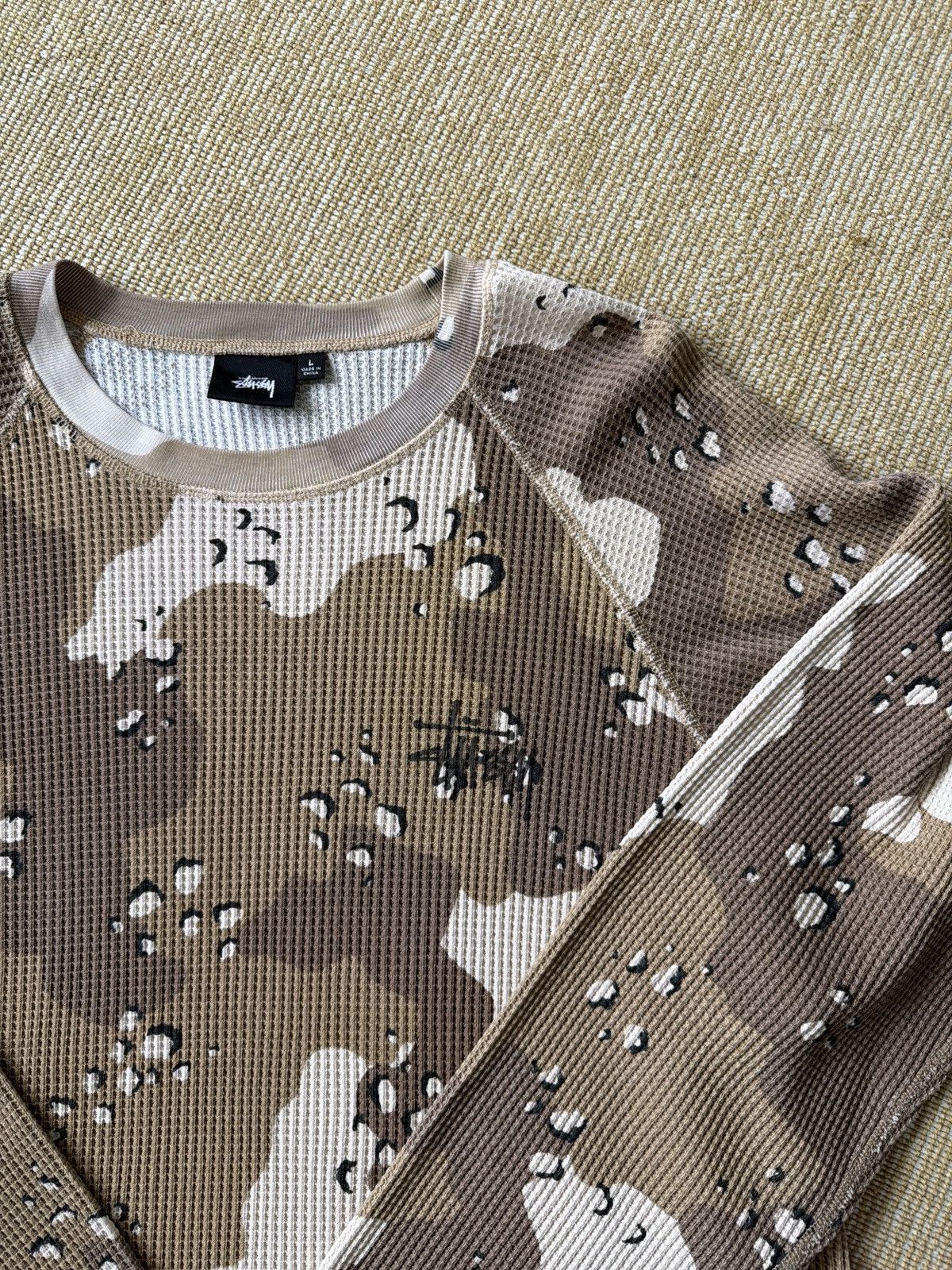 Stussy Raglan desert camo thermal