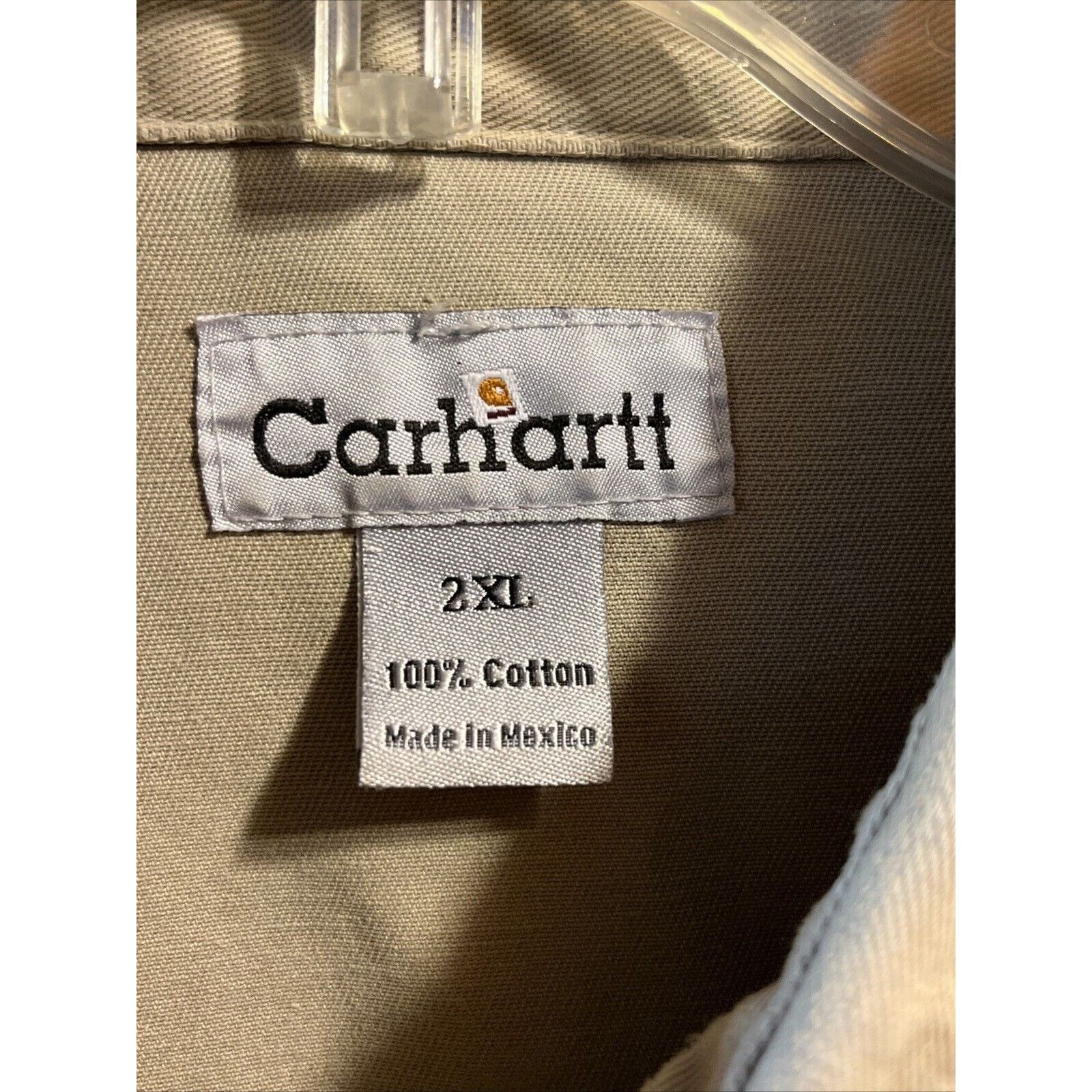 Carhartt Carhartt Shirt Jacket Men’s XXL Khaki Canvas Cotton STAINS Size US XXL / EU 58 / 5 - 3 Thumbnail