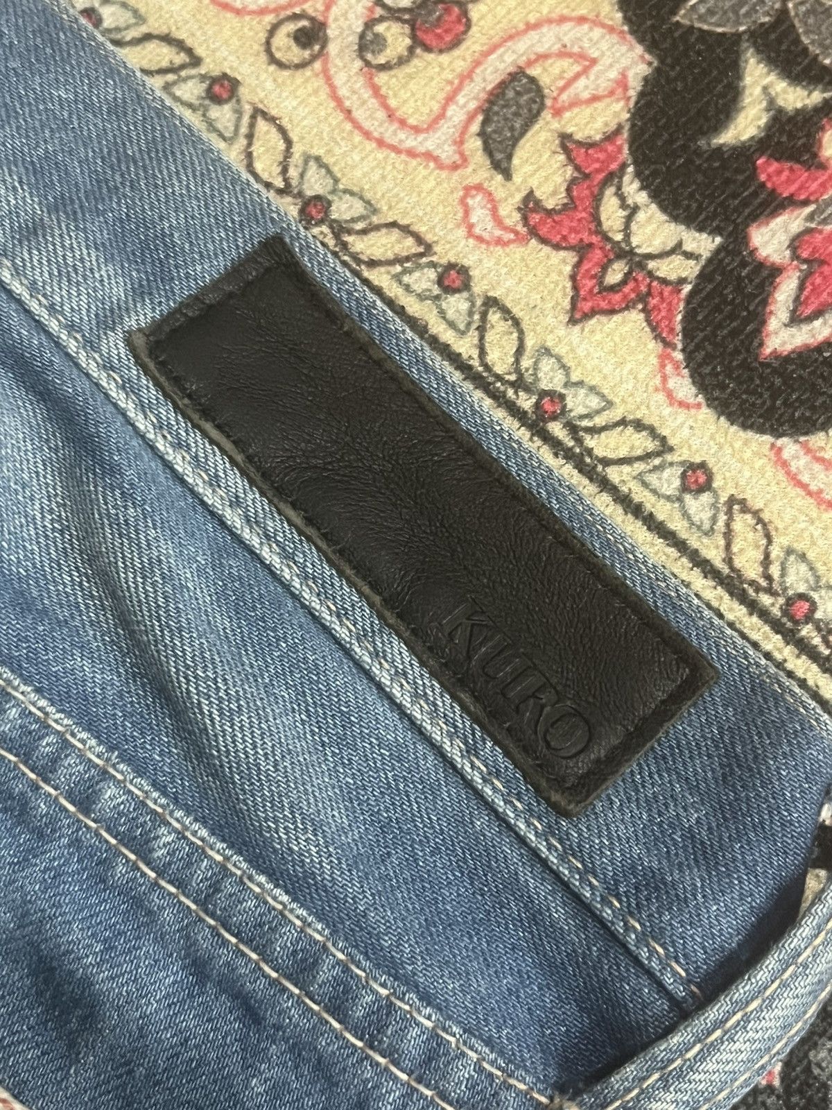 KURO Kuro “Dempsey” Classic Blue Whisker Washed Selvedge Jeans Size US 30 / EU 46 - 10 Thumbnail