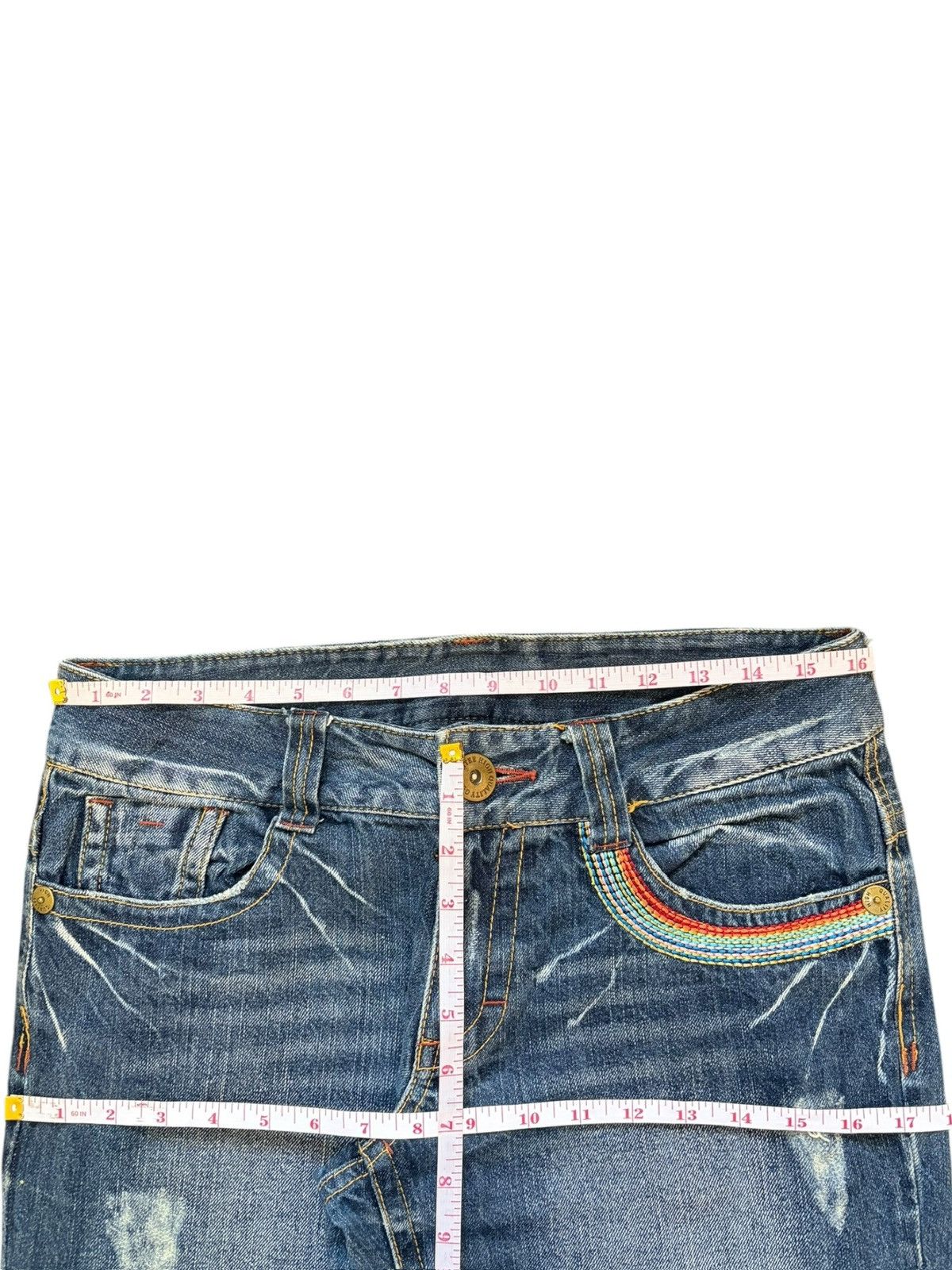 Hysteric Glamour Vintage Japanese Brand Faded Wash Distress Flare Jeans Size 32" / US 10 / IT 46 - 6 Thumbnail