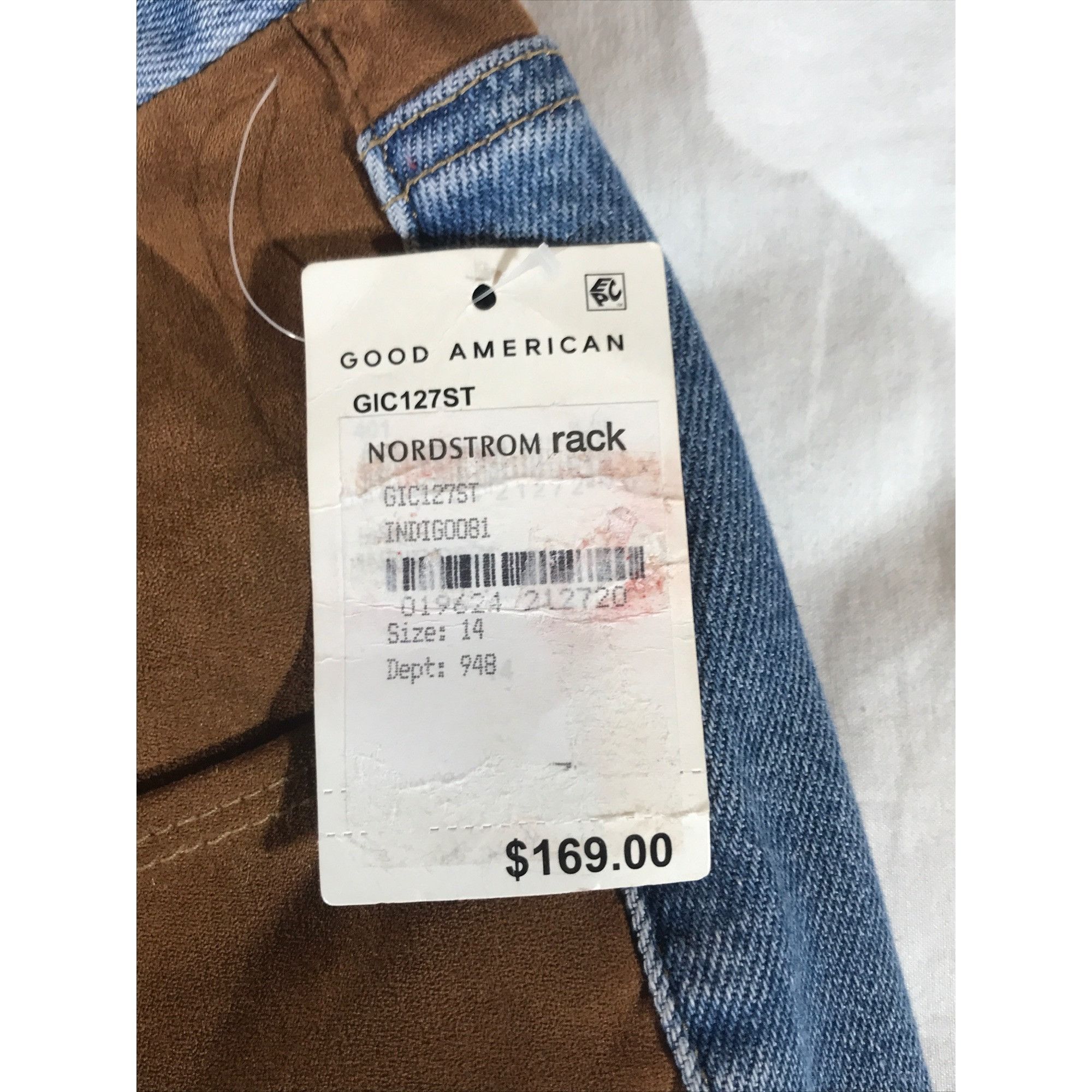 Good American Good American Women's Two-Tone Brown/Blue Denim Jeans Size Size 32" / US 10 / IT 46 - 9 Thumbnail