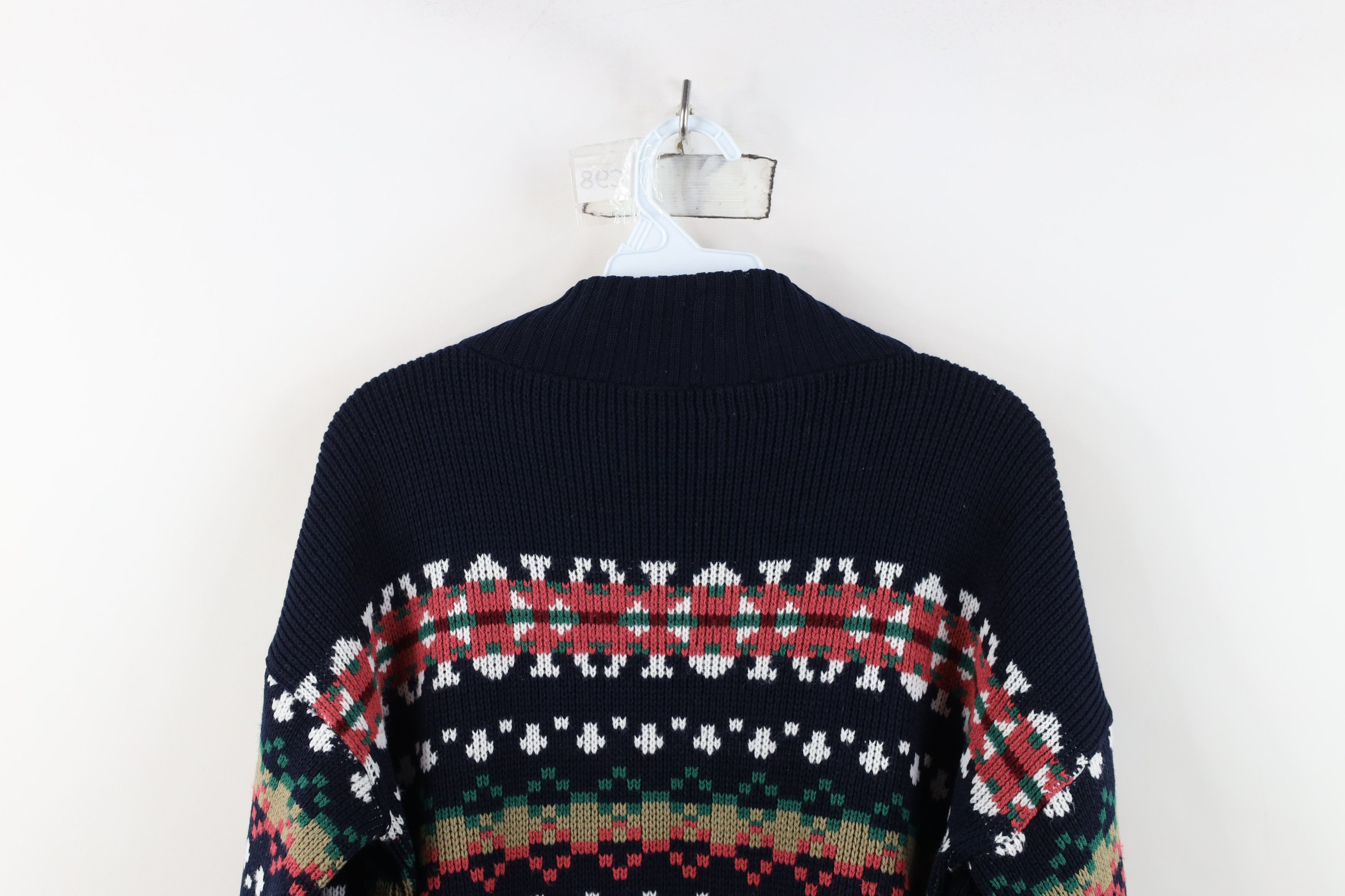 Vintage Vintage 90s Streetwear Fair Isle Knit Mock Neck Sweater USA Size L / US 10 / IT 46 - 8 Thumbnail