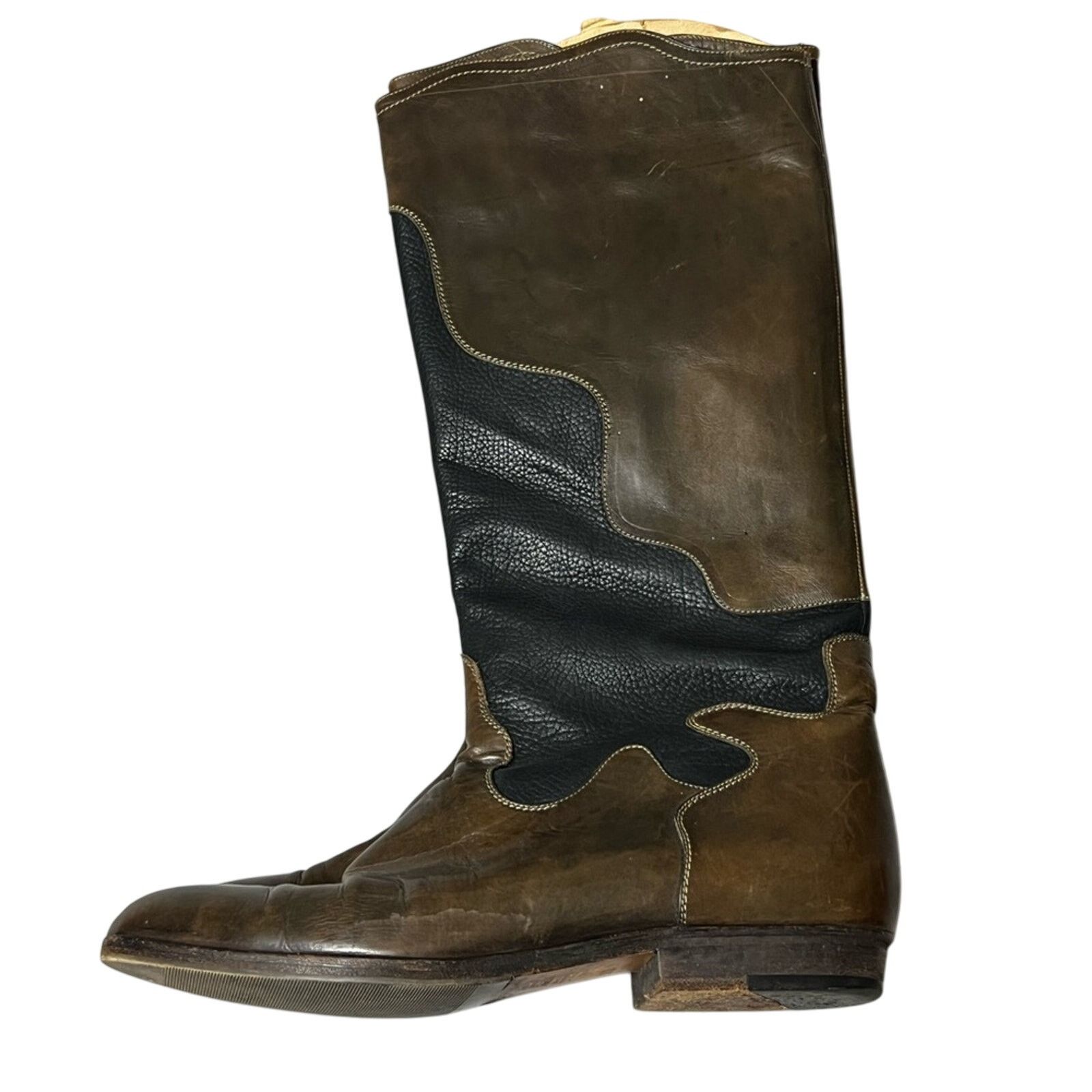 Thursday Boot Company Lorenzo Banfi Women Black Brown Leather Western Boot ITALY Size US 8 / IT 38 - 1 Thumbnail