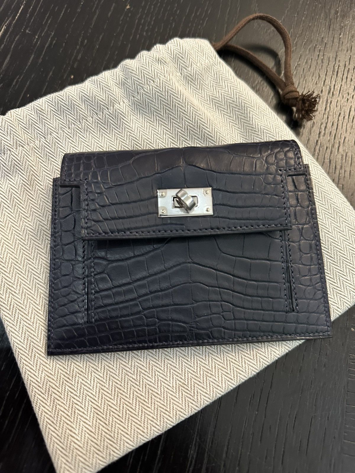 Hermes Hermes 2026 NEW 1:1 CROC KELLY POCKET MINI COMPACT WALLET Size ONE SIZE - 7 Thumbnail