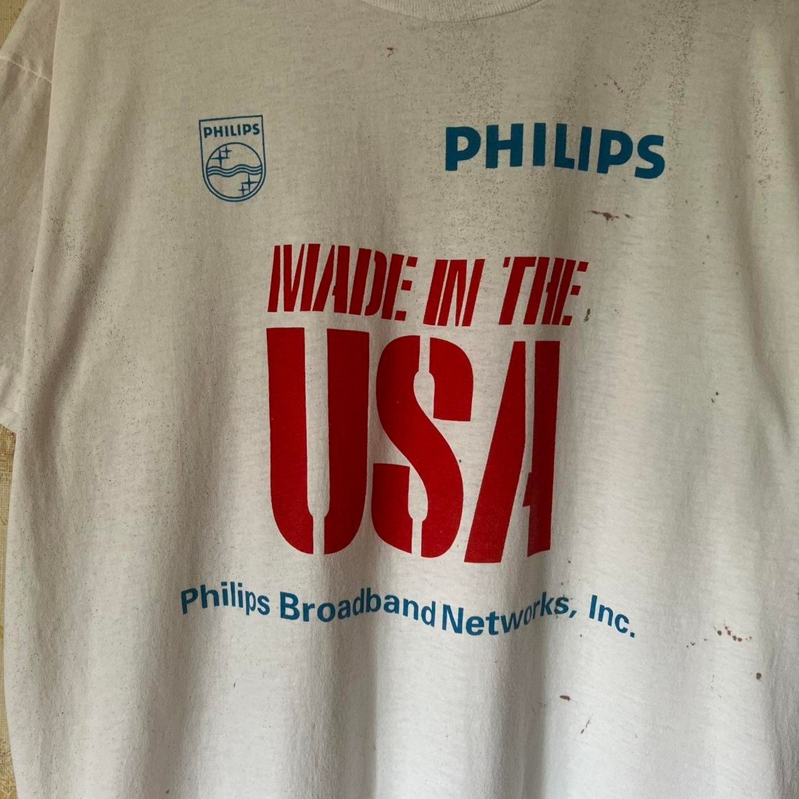 Vintage 1990s Philips Broadband Promo T-Shirt | Screen Stars | XL Size US XL / EU 56 / 4 - 2 Thumbnail