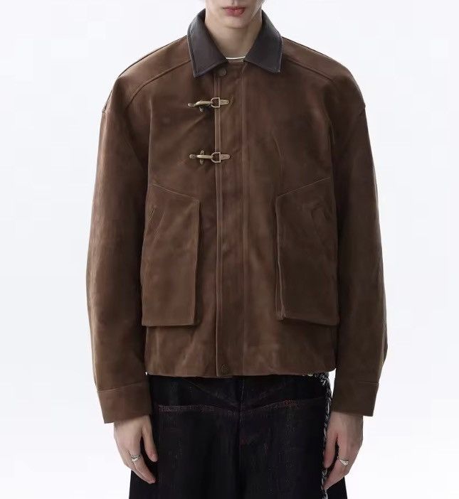 Japanese Brand Toggle Button Collar Pu Leather Jacket Size US XL / EU 56 / 4 - 6 Thumbnail