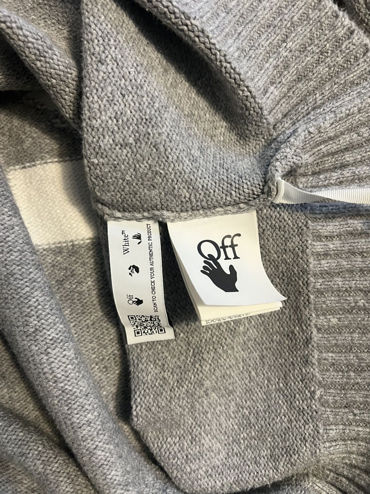 Off-White Off-White Diag Arrow Knit Crewneck Light Grey White Size US XXL / EU 58 / 5 - 6 Thumbnail