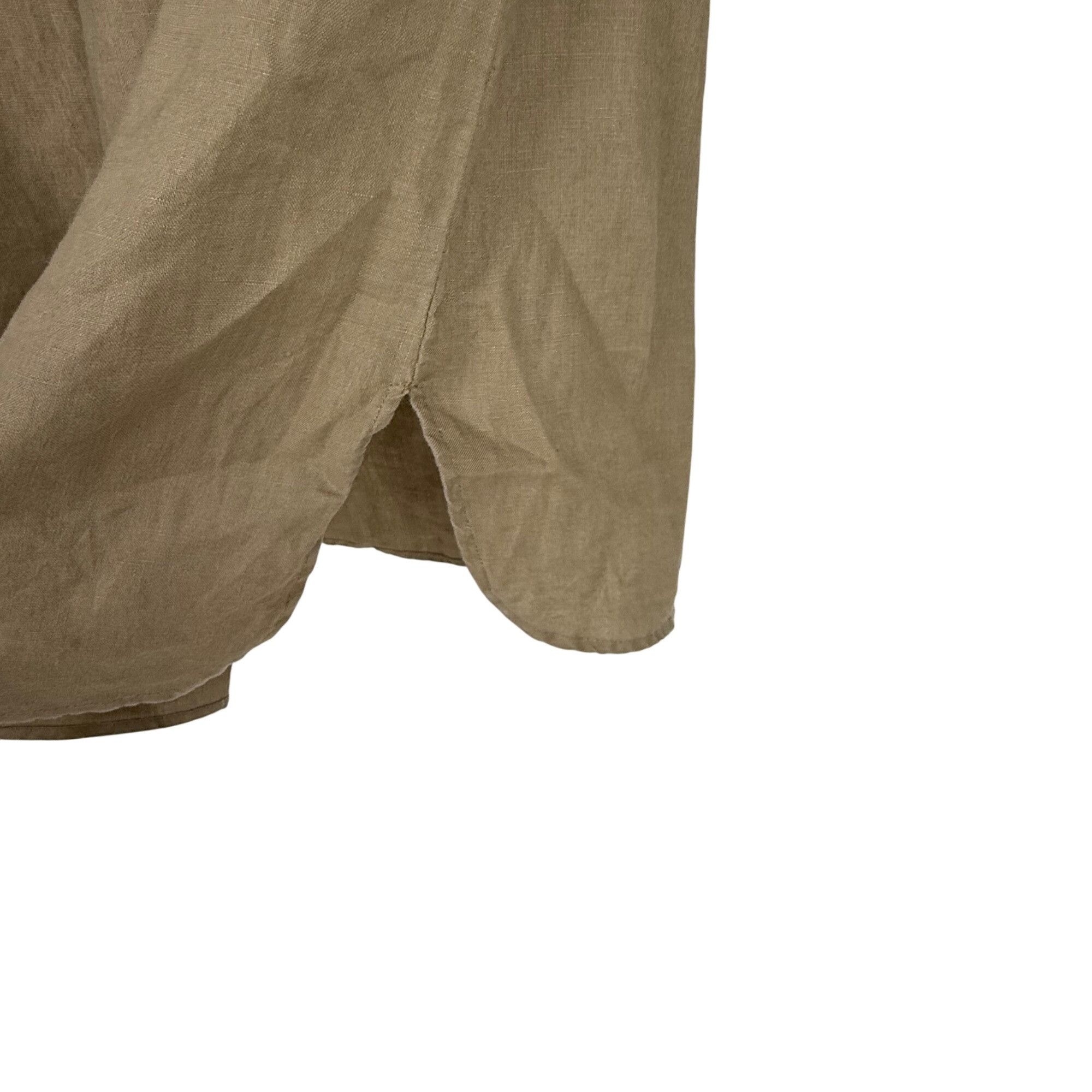Ellen Tracy Ellen Tracy Women's Linen Top Roll-Tab Sleeve 1/4-Zip Flax S Size M / US 6-8 / IT 42-44 - 5 Thumbnail