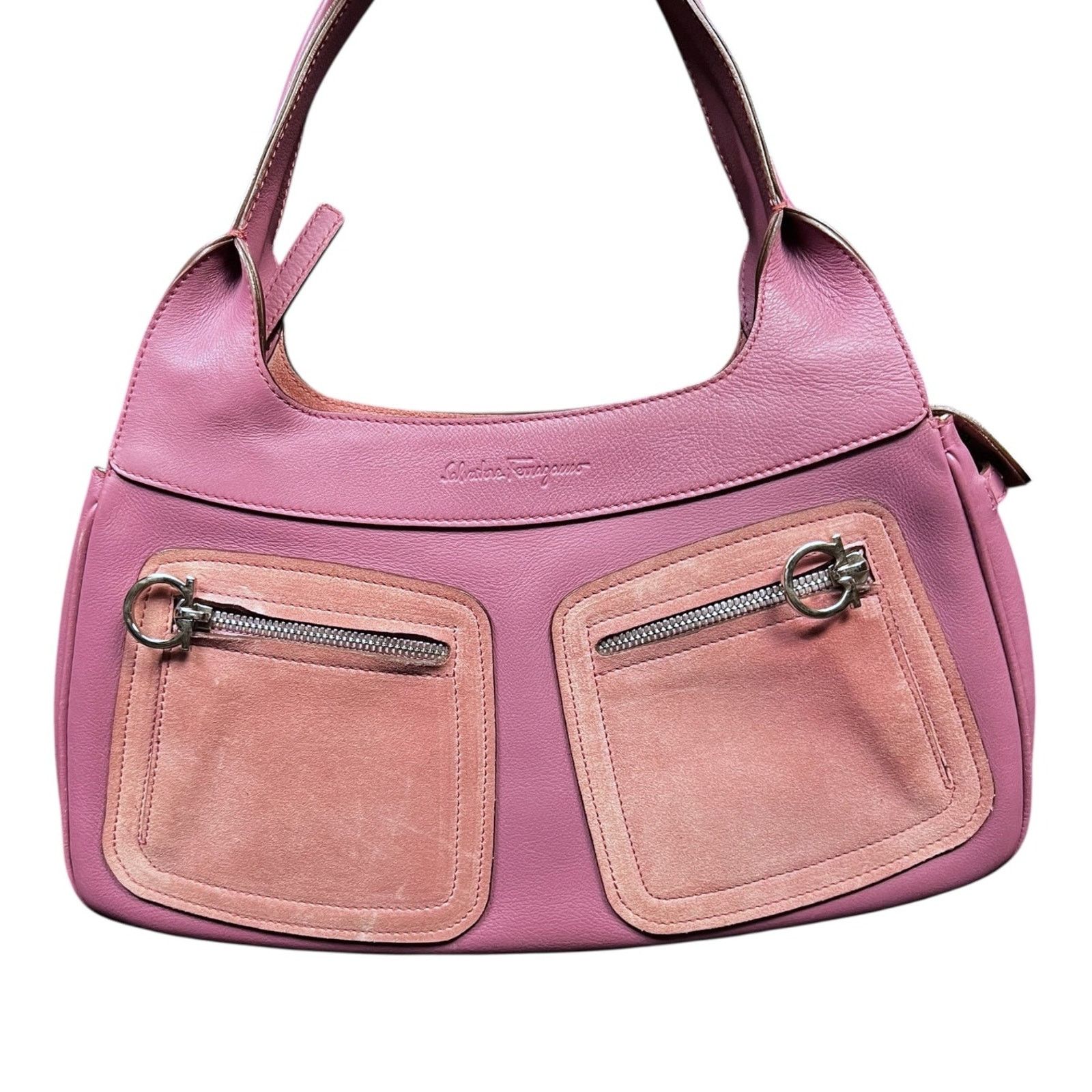 Salvatore Ferragamo Salvatore Ferragamo Gancini Pink Leather Suede Purse Size ONE SIZE - 11 Thumbnail