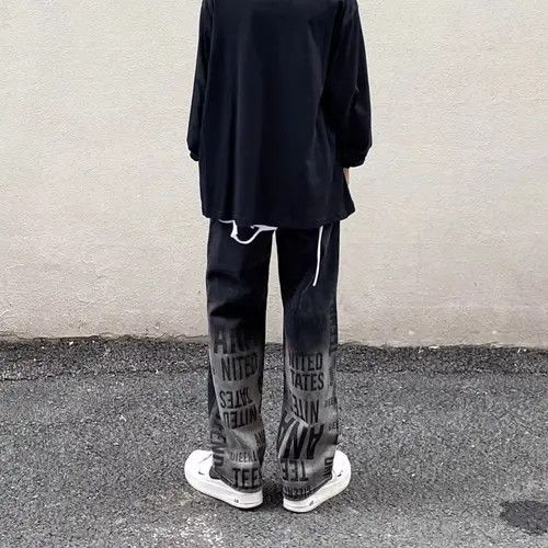 VIBE High Street Washed Distressed Gradient Letter Print Jeans Size US 30 / EU 46 - 6 Thumbnail