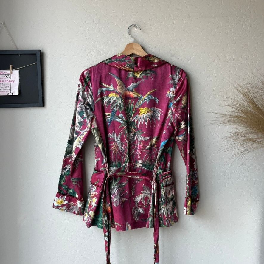 F.R.S F.R.S For Restless Sleepers Floral Silk Kimono Jacket Sz XS Size XS / US 0-2 / IT 36-38 - 6 Thumbnail