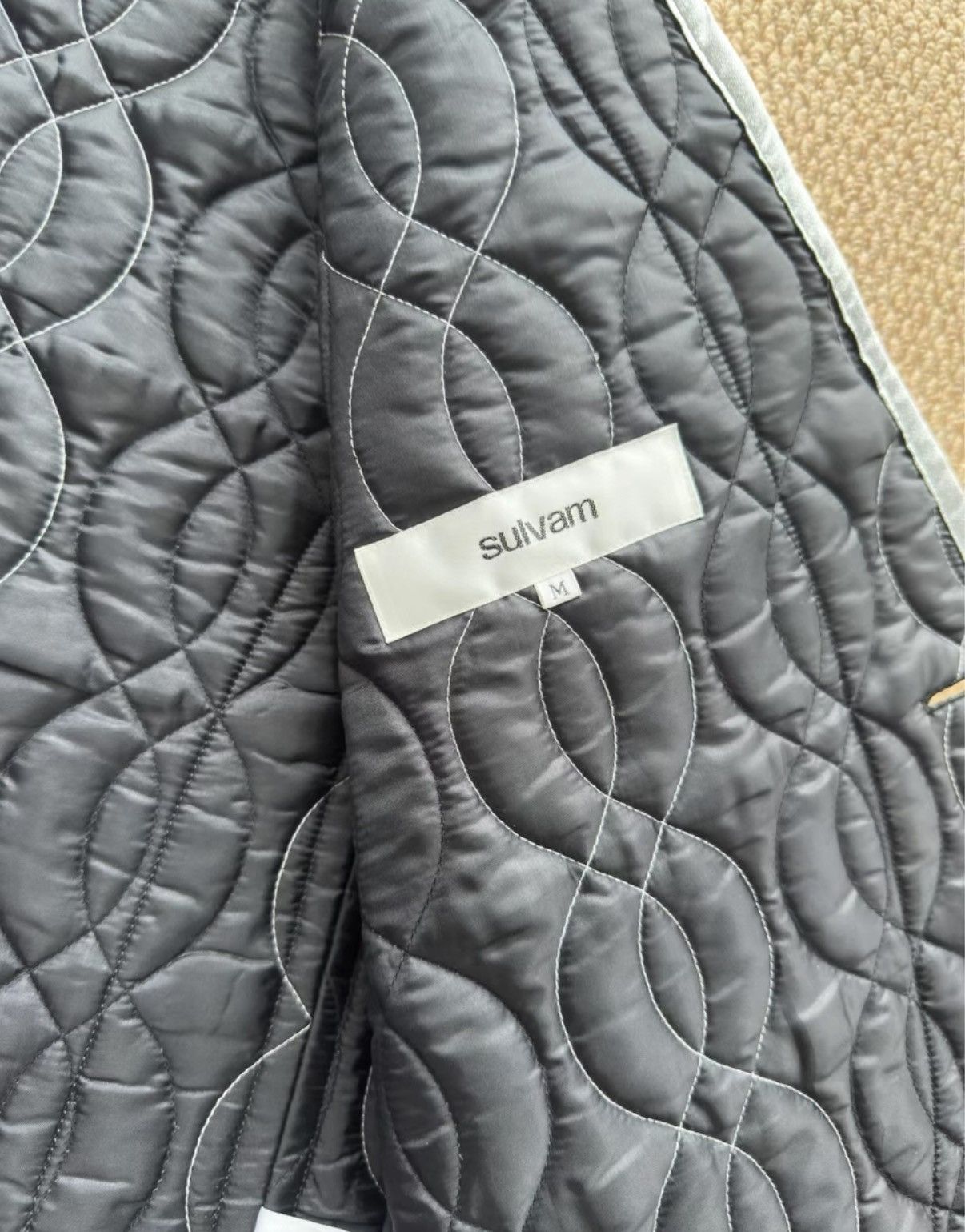 Sulvam Sulvam Silver-Black Panel Deconstructed Vest K23 Size US M / EU 48-50 / 2 - 4 Thumbnail