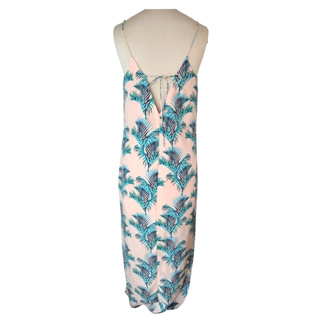 Vintage CeCe Tropical Print Spaghetti Strap Maxi Dress Women's 10P Resortwear EUC Size L / US 10 / IT 46 - 3 Thumbnail