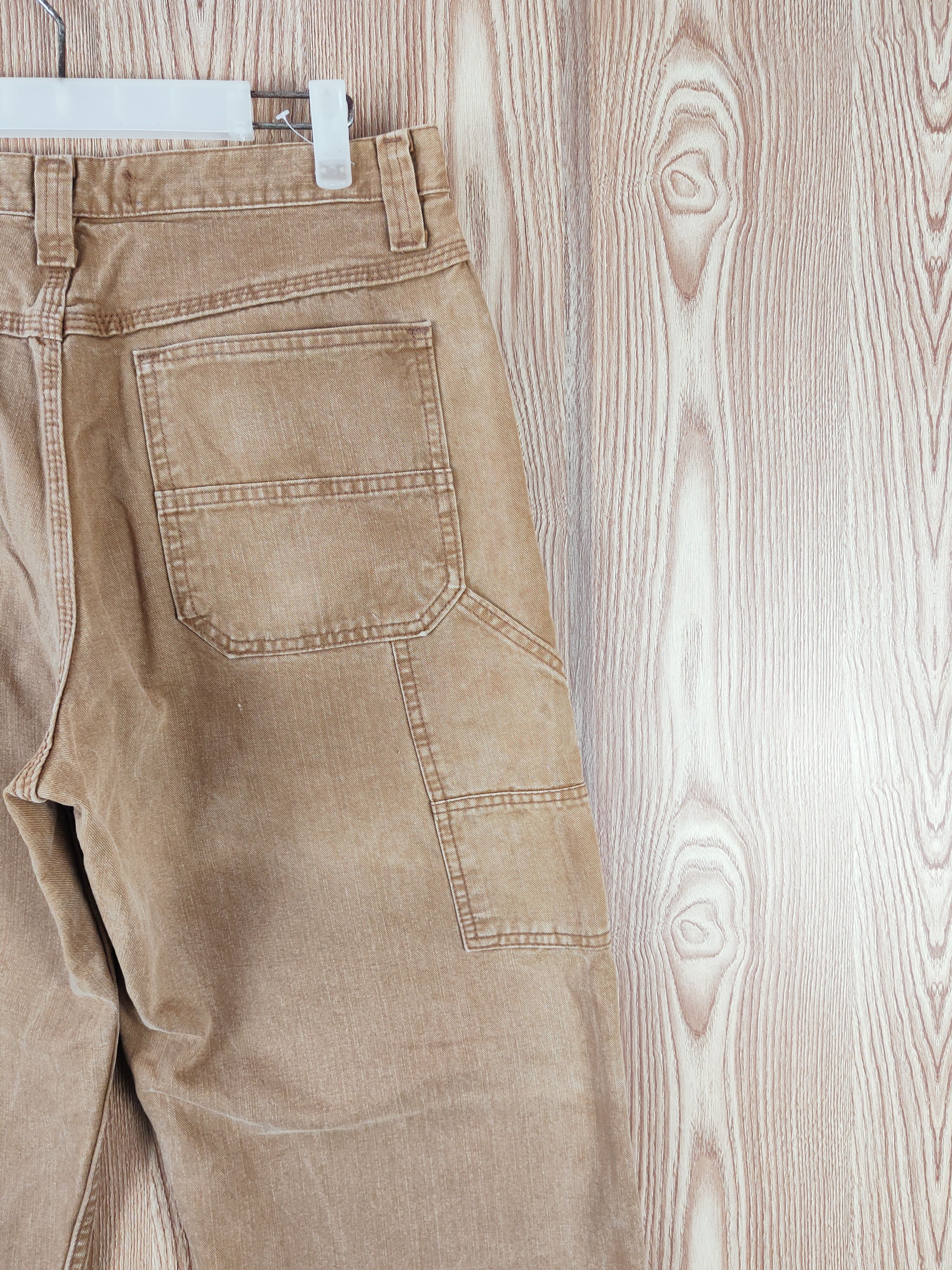 Lee Lee Dungarees Carpenter Brown Distressed Ripped Jeans #W109 Size US 32 / EU 48 - 11 Thumbnail