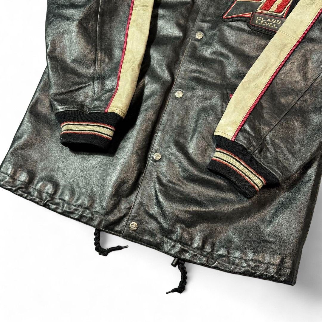 Avirex Avirex - Varsity Long Jacket College Leather Jacket Black Size US L / EU 52-54 / 3 - 4 Thumbnail