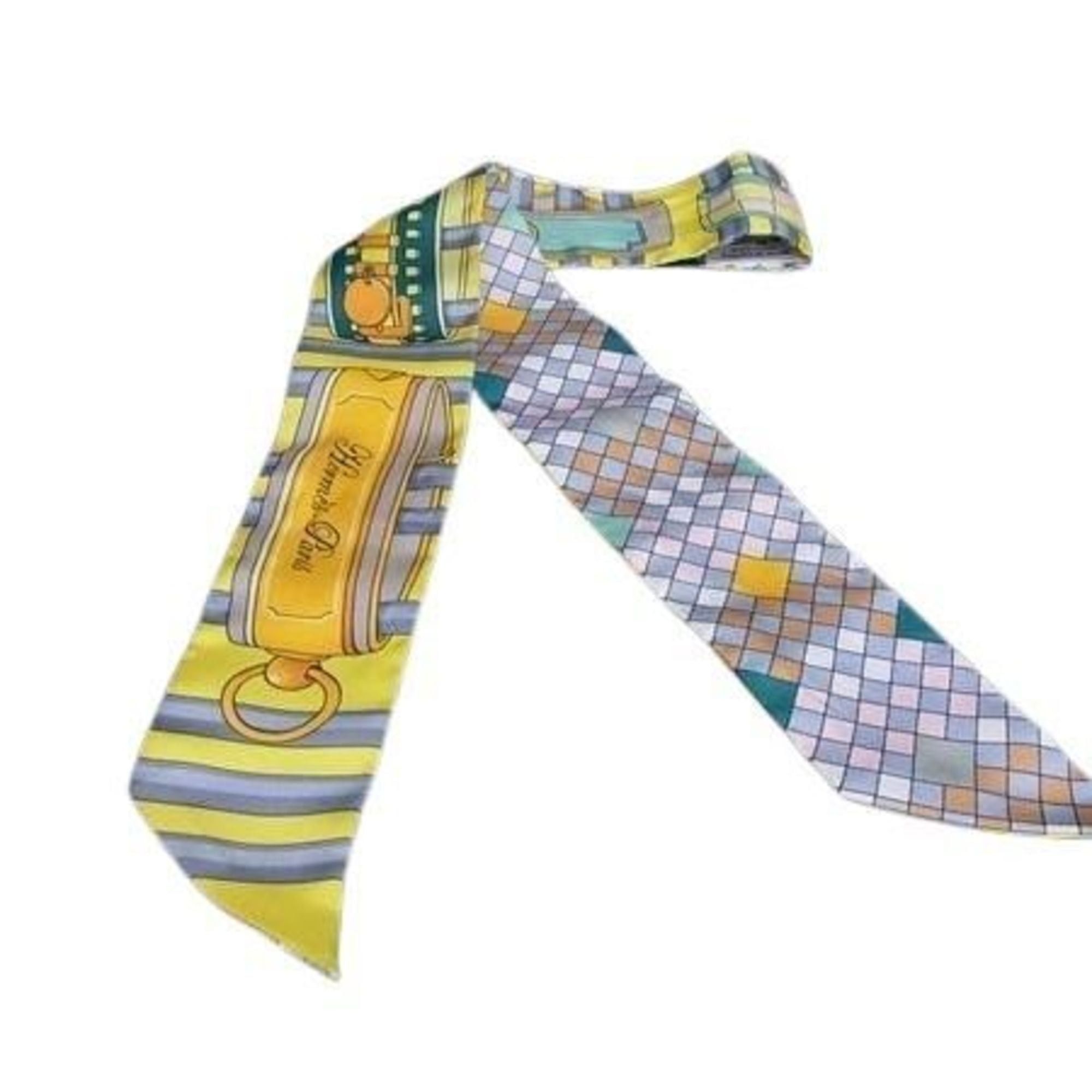 Hermes HERMES Twilly Multicolor Silk Scarf for Women, Colliers de chiens remix Size ONE SIZE - 1 Thumbnail